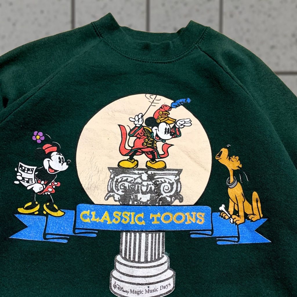Fruit Of The Loom VINTAGE Mickey Mouse Sweatshirt Crew Neck Toons Green Adult M Pullover 90s Womens Size M / US 6-8 / IT 42-44 - 1 Thumbnail