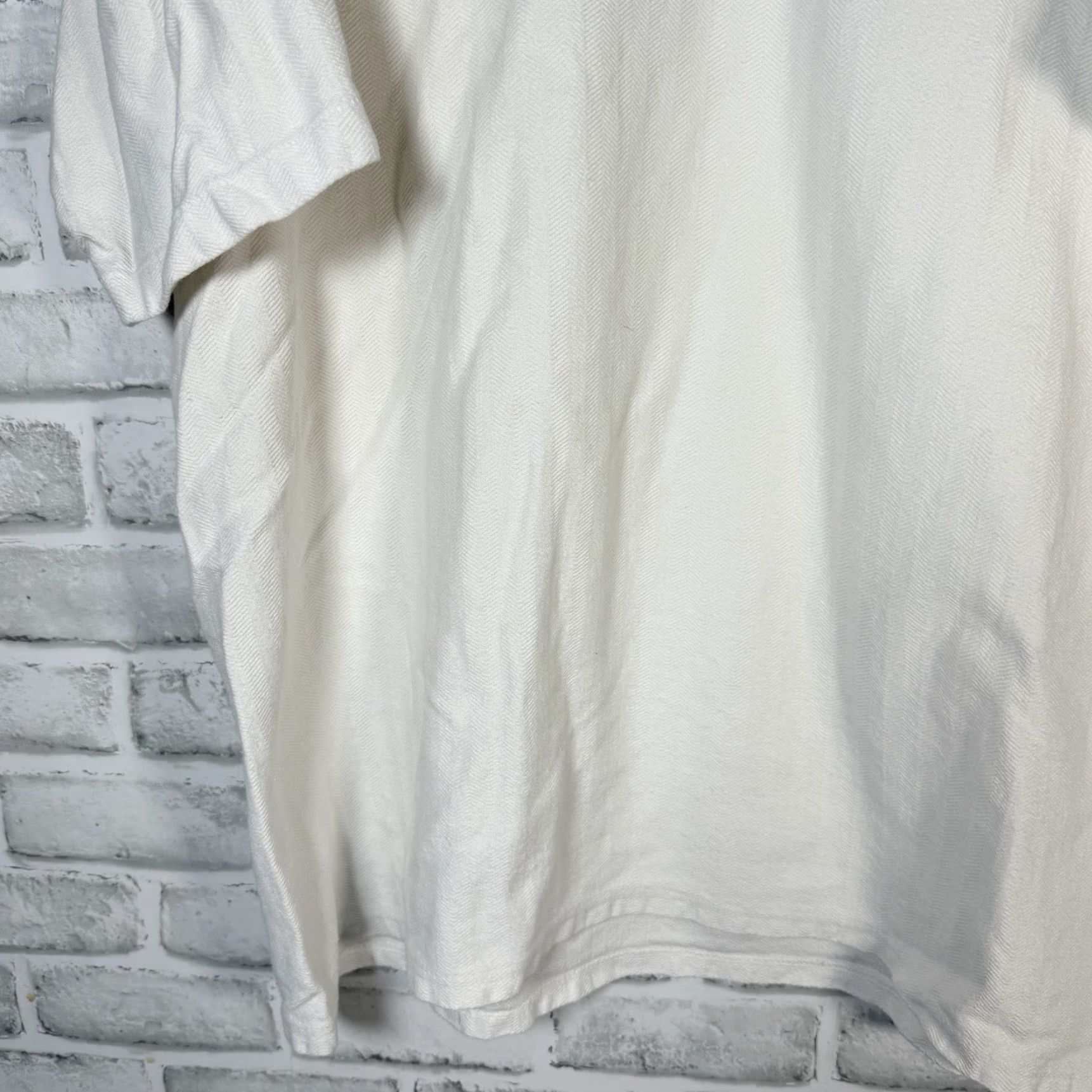 Vintage VINTAGE CalCru T-Shirt Mens XL White Herringbone USA Kalapaki Beach 90s Stitch Pattern Size ONE SIZE - 3 Thumbnail
