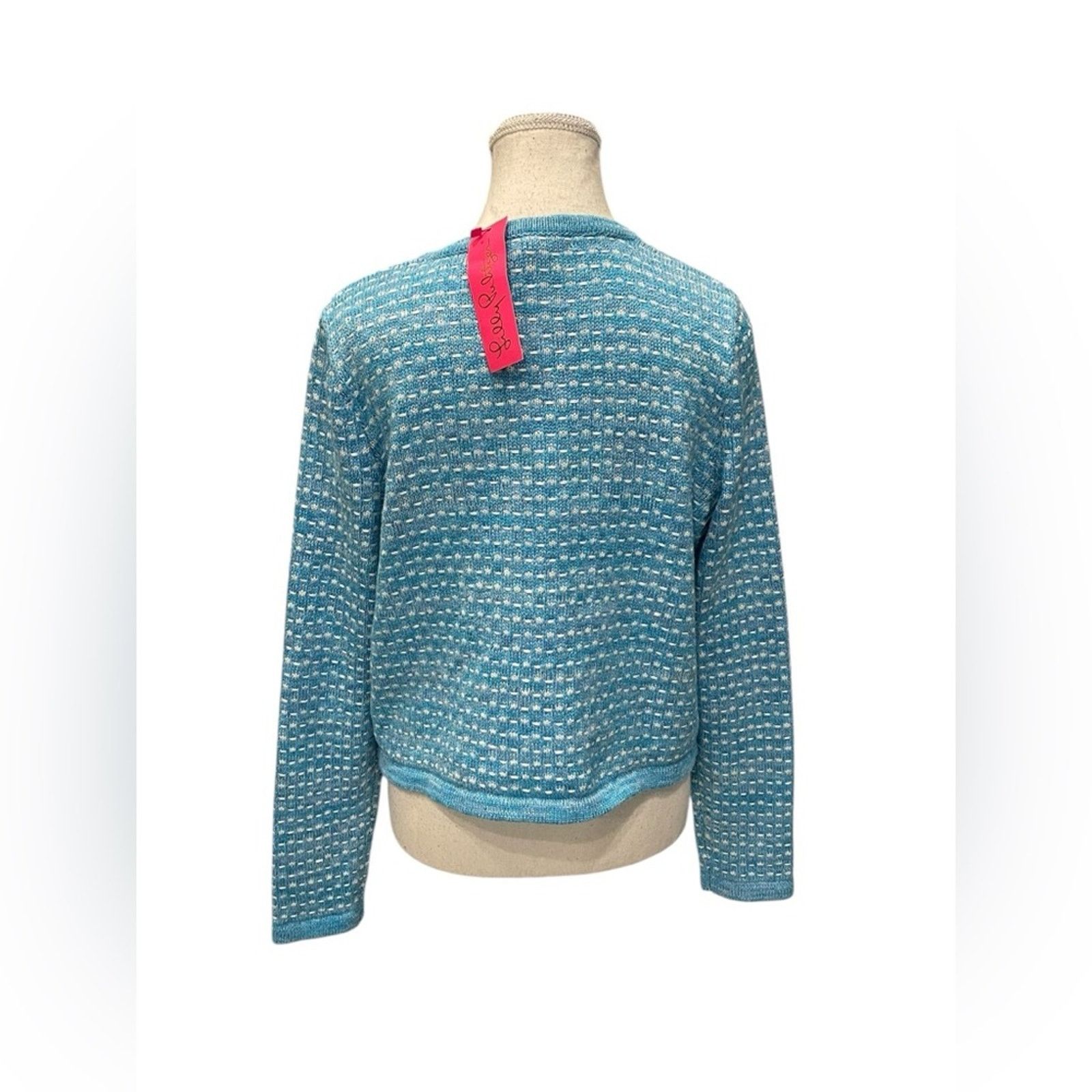 Lilly Pulitzer Lilly Pulitzer BlueMetallic Horizon KIENNA CARDIGAN L NWT Size L / US 10 / IT 46 - 3 Thumbnail