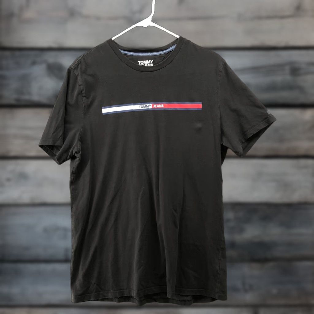 Logo 7 Tommy Jeans Regular Fit Graphic T-Shirt Mens L Black Logo Print Crewneck Cotton Shirt Size US L / EU 52-54 / 3 - 1 Thumbnail