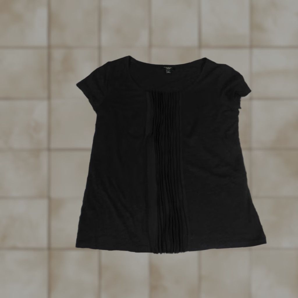Talbots Talbots Blouse Shirt Women 0P Black Short Sleeve Crew Neck Knit Cotton Button Stretch Casual Pullover Petite Regular Size XS / US 0-2 / IT 36-38 - 1 Thumbnail