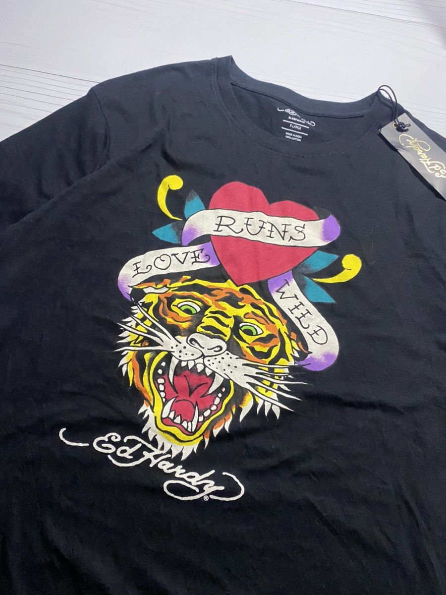 Christian Audigier × Ed Hardy × Vintage Vintage Ed Hardy sleepwear new Tiger Big logo y2k t shirt Size US XL / EU 56 / 4 - 10 Thumbnail
