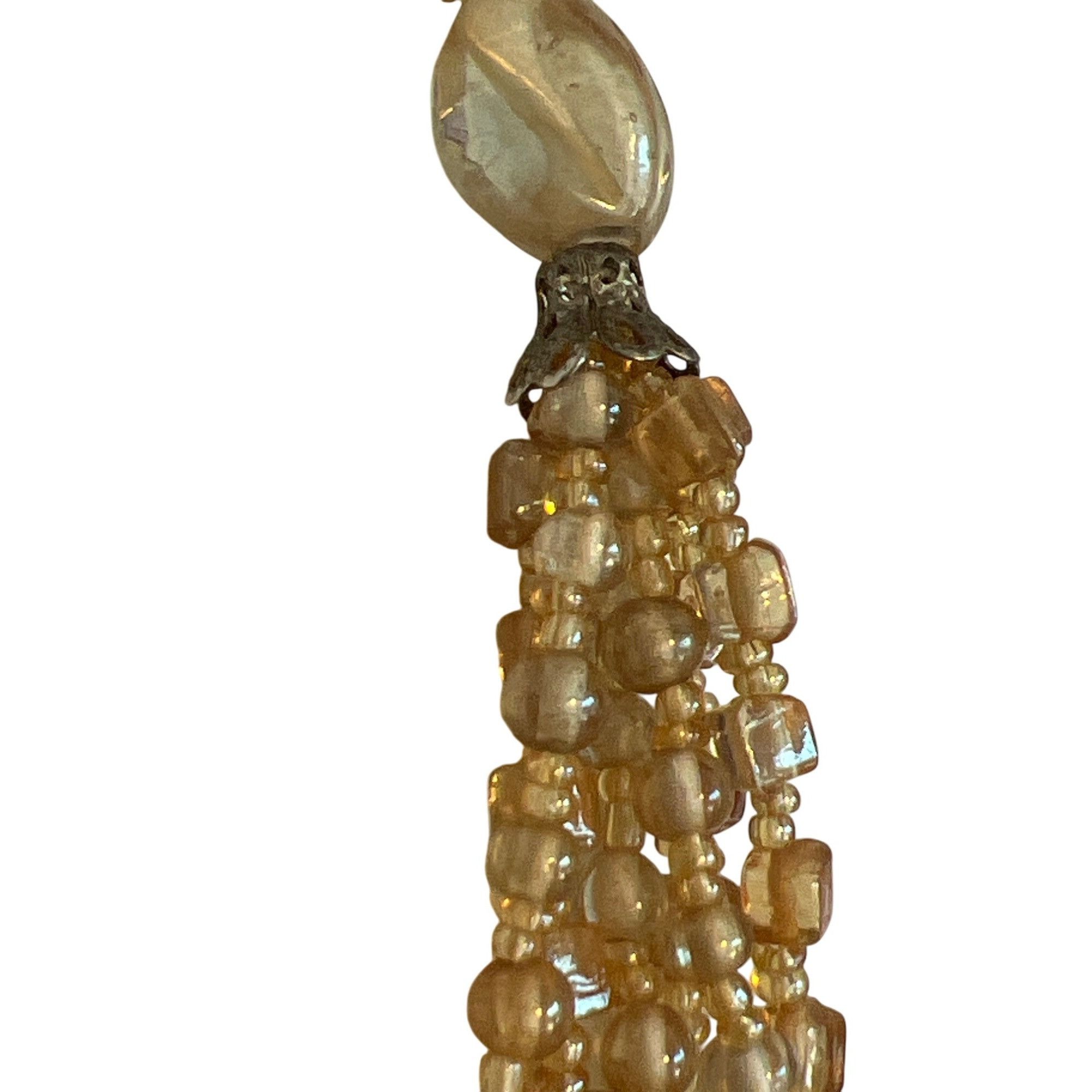 Other Vintage Multi Strand Champagne Glass Beaded Necklace Silver Size ONE SIZE - 2 Thumbnail