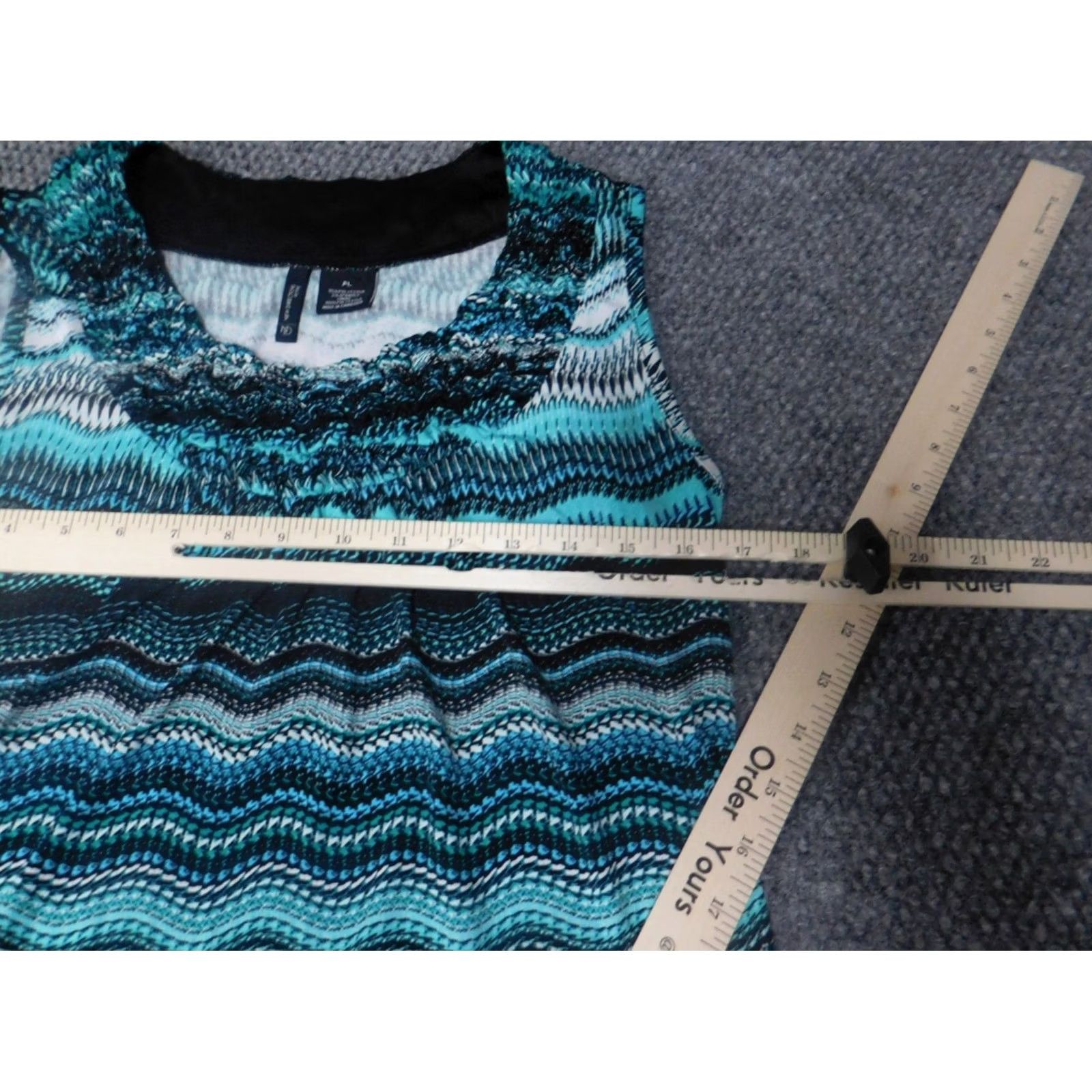 Vintage New Directions Womens Blouse PL Petites Green Knit Striped Stretch Sleeveless Crew Neck Pullover Casual Shirt Womens Brand: New Directions Size L / US 10 / IT 46 - 5 Thumbnail