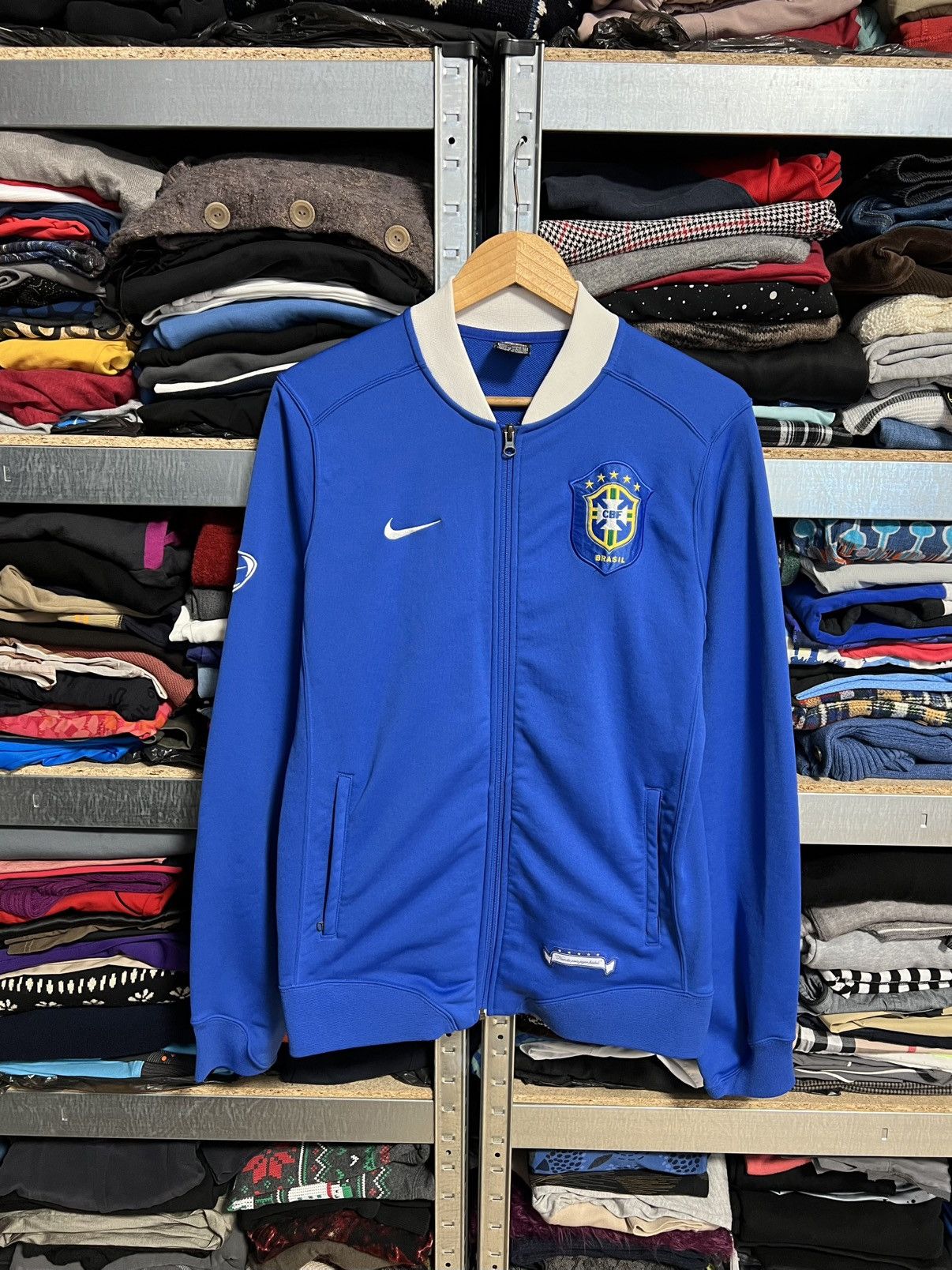 Nike Vintage Nike Brasil National Track Jacket 90s Soccer Size L Size US L / EU 52-54 / 3 - 1 Thumbnail