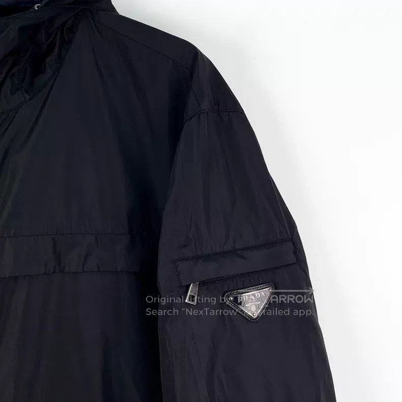 Prada Prada Black triangle hooded zipper long-sleeved jacket Size US L / EU 52-54 / 3 - 3 Thumbnail