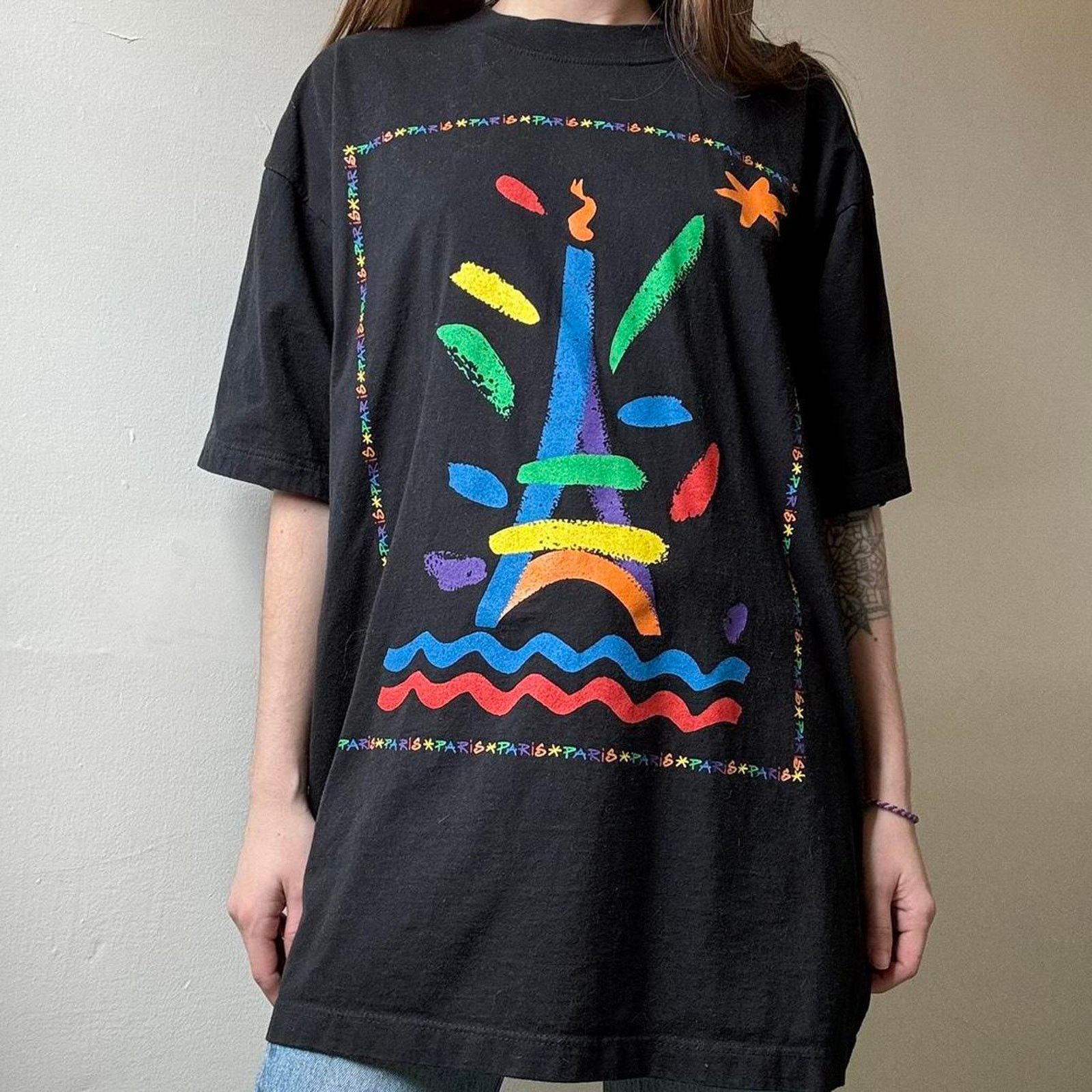 Vintage Vintage Alma Mater 90s Paris Eiffel Tower Graphic Tee Large Size US L / EU 52-54 / 3 - 1 Thumbnail