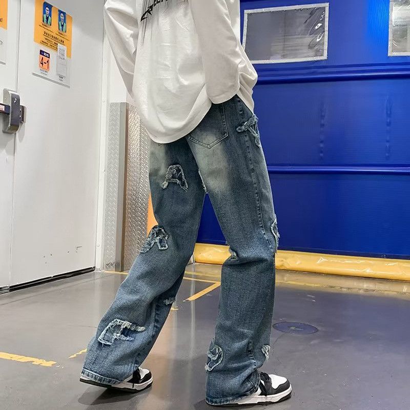 Japanese Brand American street loose washed hip-hop jeans for men Size US 32 / EU 48 - 4 Thumbnail