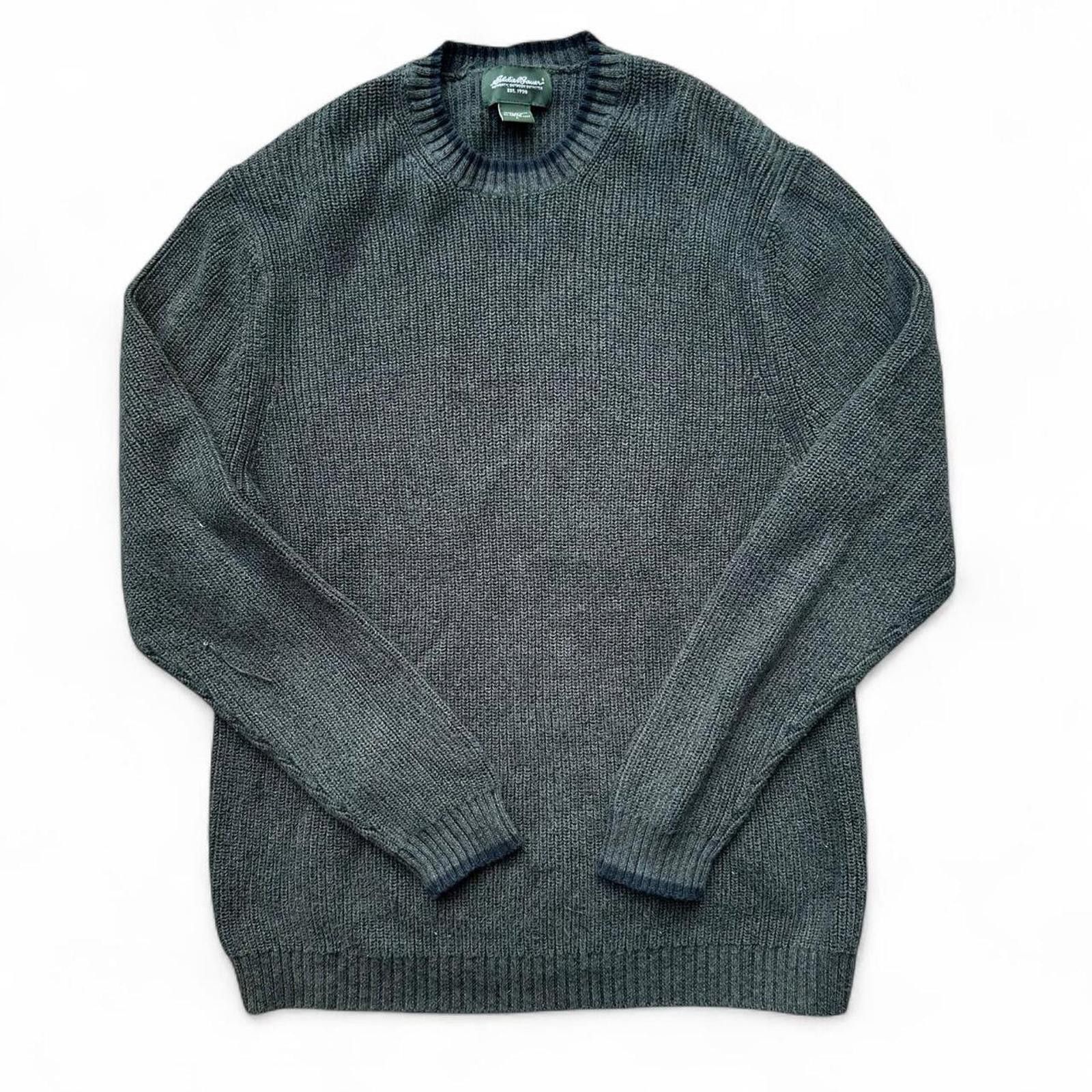 Eddie Bauer Eddie Bauer Mens Crew Neck Sweater Large Green Cotton Knit Size US L / EU 52-54 / 3 - 1 Thumbnail