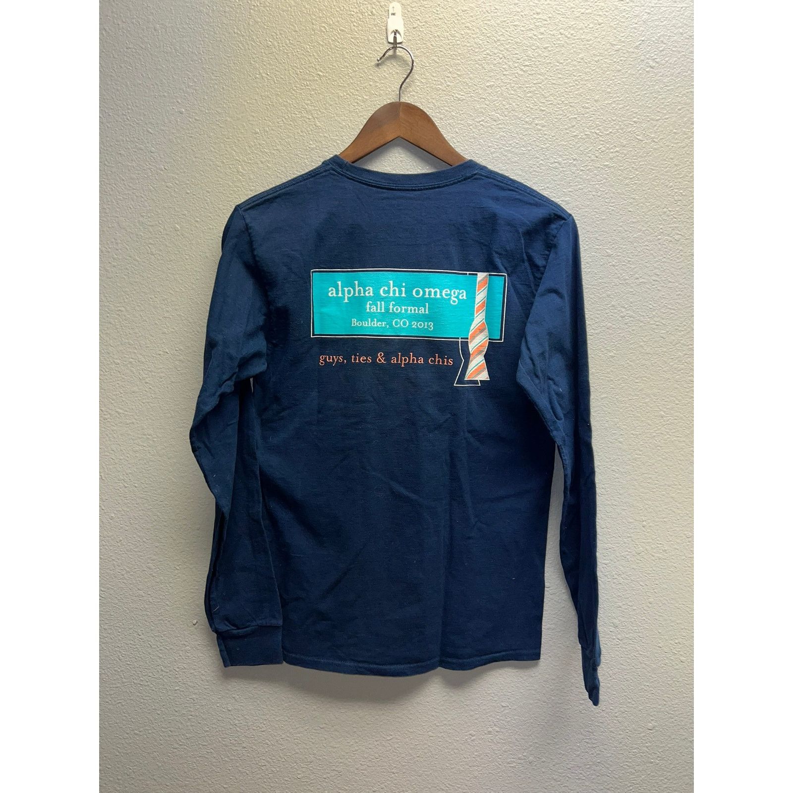 Hanes Alpha Chi Omege Shirt Long Sleeve 2013 Fall Formal Suit Tie Size US S / EU 44-46 / 1 - 5 Thumbnail