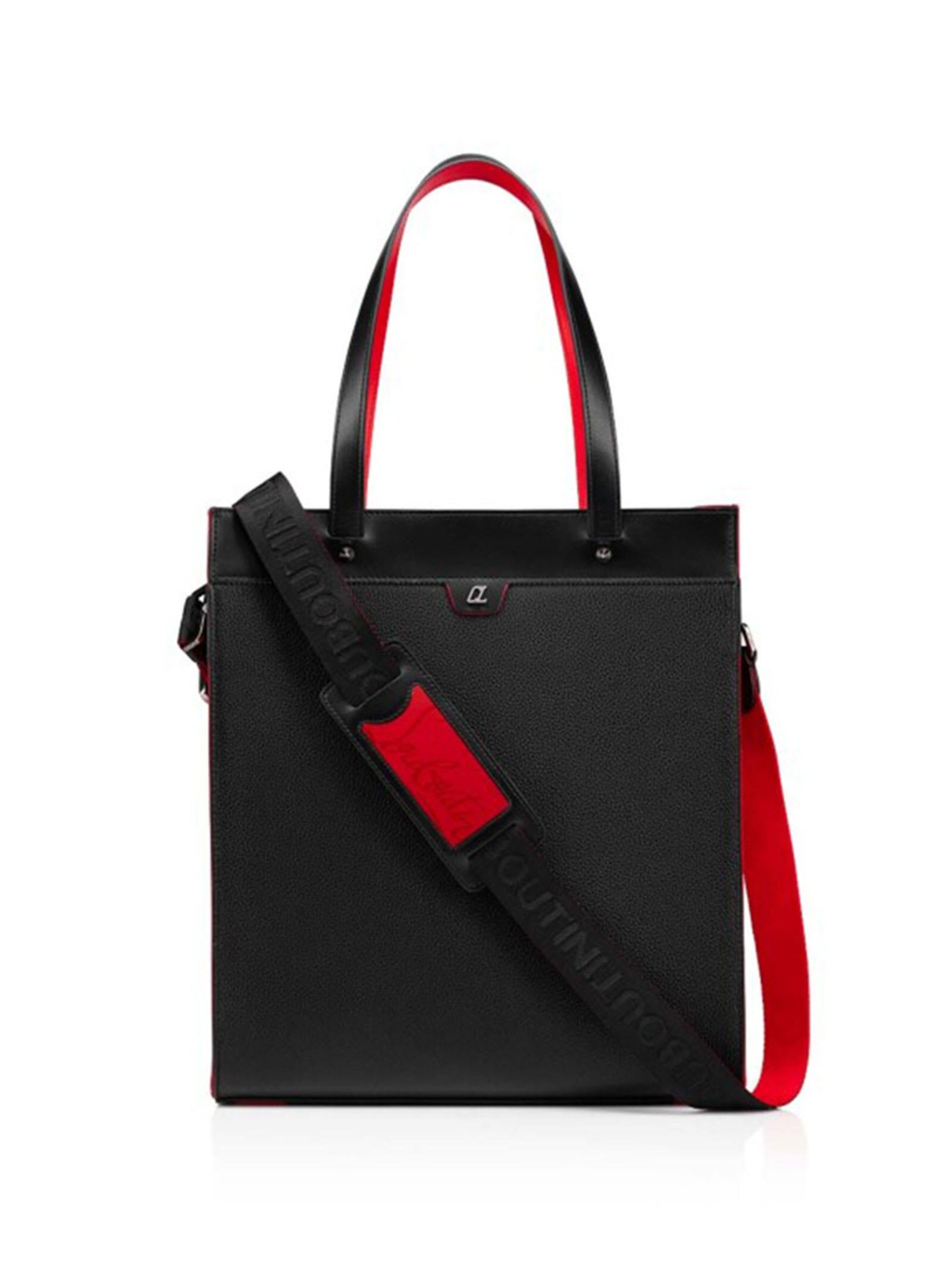 Christian Louboutin Christian Louboutin Tote Bag Black Red Leather ...