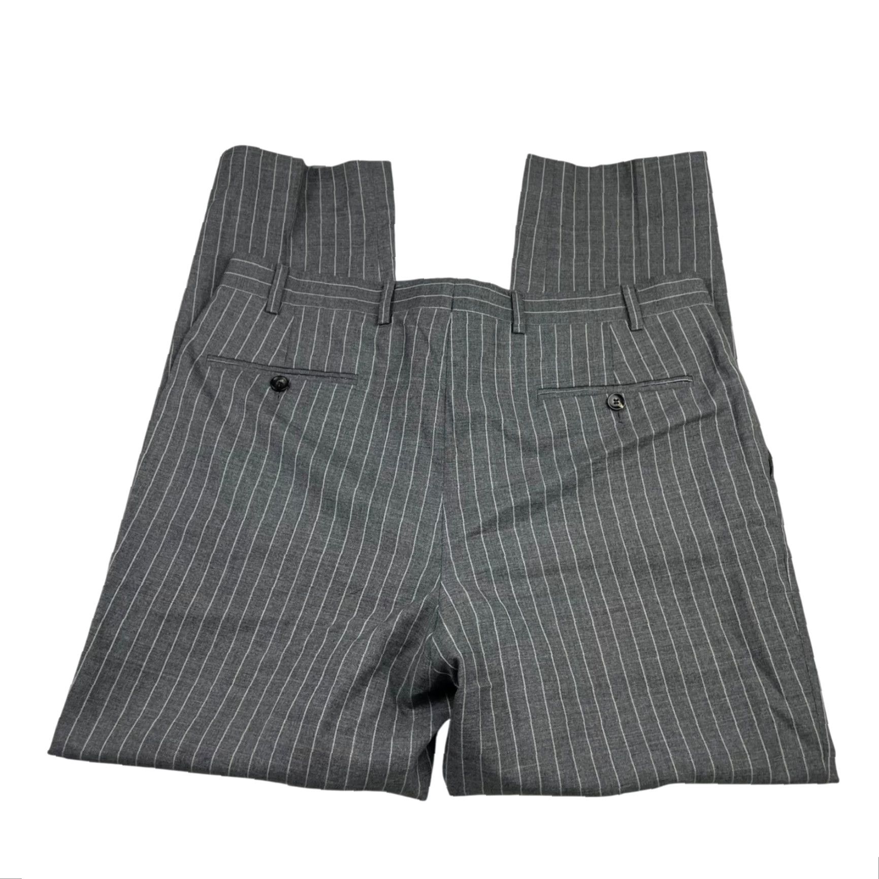 Suitsupply SuitSupply Men’s Brescia 100% Wool Flat Front Dress Pants Gray Stripe 36x30 Size 36R - 2 Thumbnail