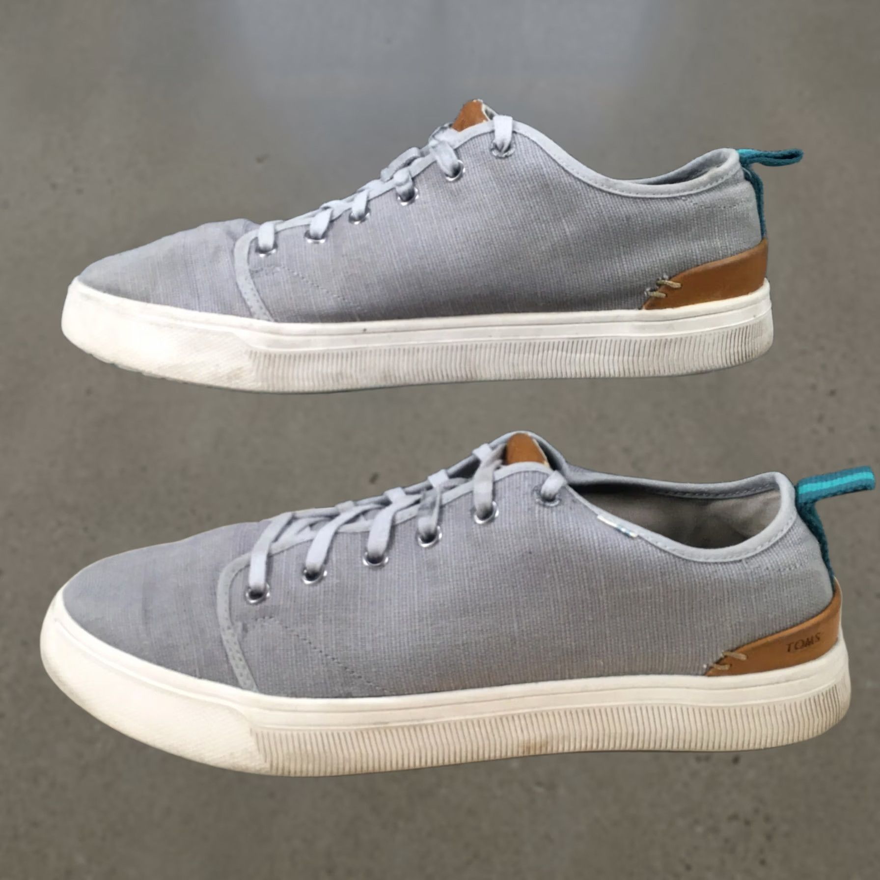 Toms Toms Shoes Mens 11.5 Trvl Lite Low Top Sneakers Lace Up Gray Canvas Shoes Velcro? Size US L / EU 52-54 / 3 - 1 Thumbnail