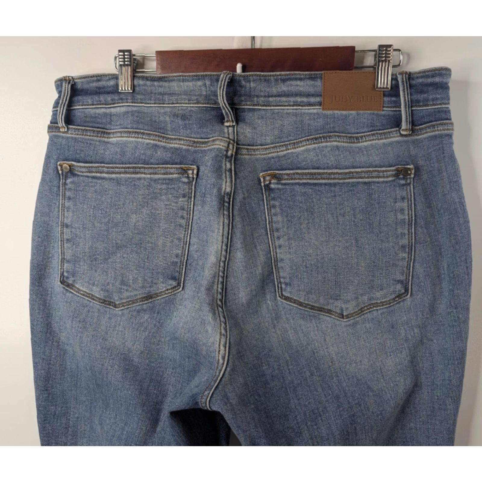 Vintage Judy Blue Jeans Boot Cut Button Fly Women's 16W High Rise Stretch JB82551MD Size 38" / US 16 / IT 52 - 6 Thumbnail
