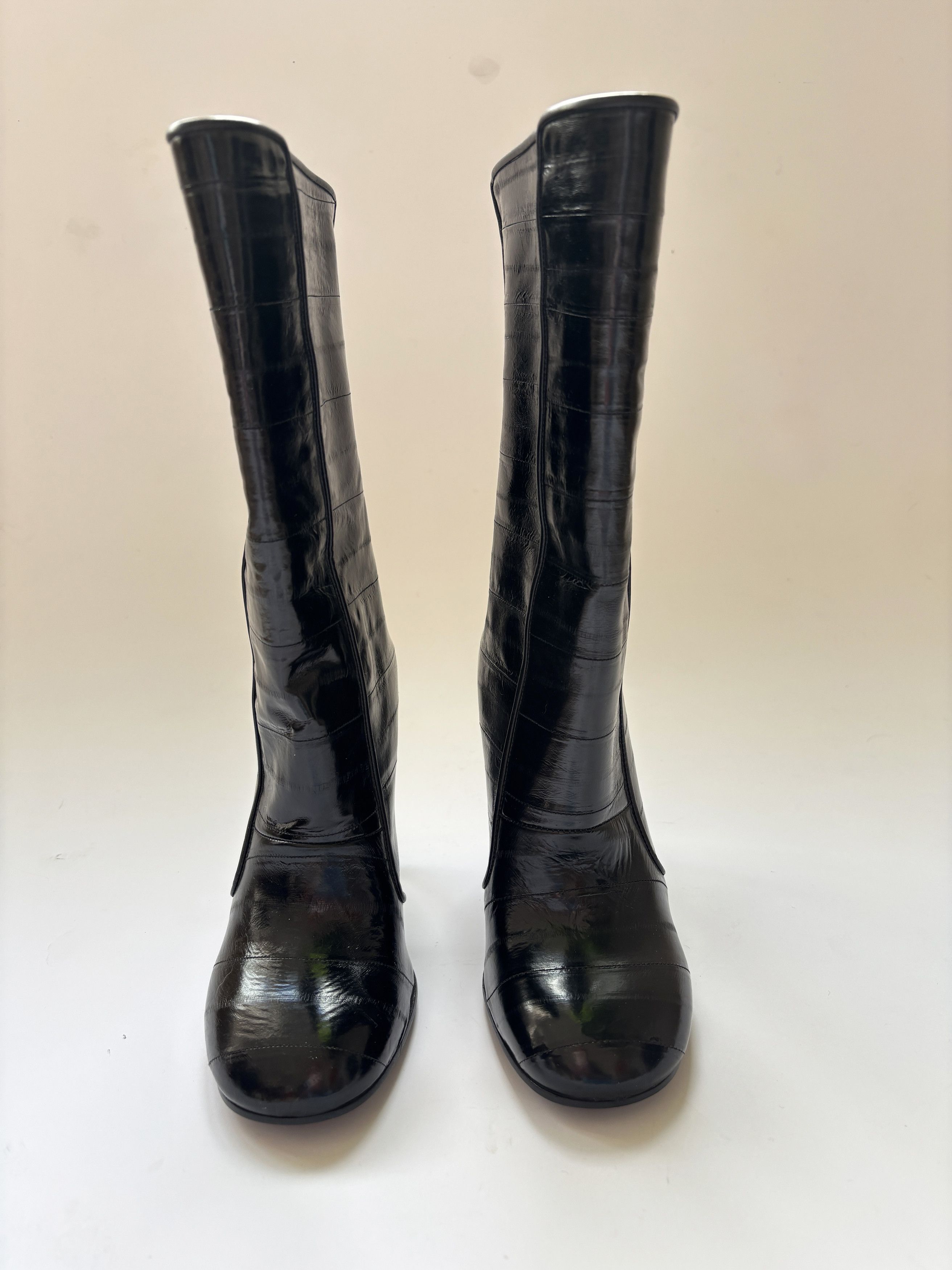 Givenchy ⚡️QUICK SALE⚡️Givenchy Curved Heel Black Eel Leather Boots Size US 6 / IT 36 - 3 Thumbnail