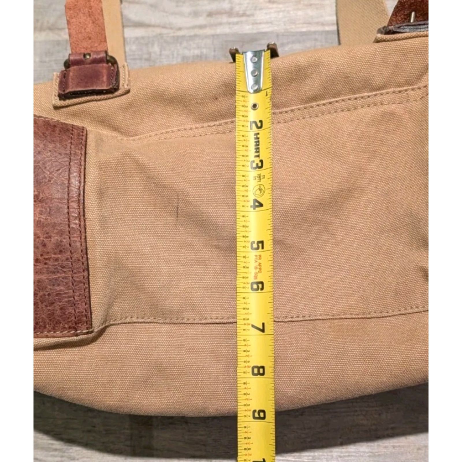 J.Crew J. Crew Dry Goods Abingdon Canvas Messenger Bag Brown Leather Trim 2-Toned Medium Unisex Adults Size ONE SIZE - 7 Thumbnail