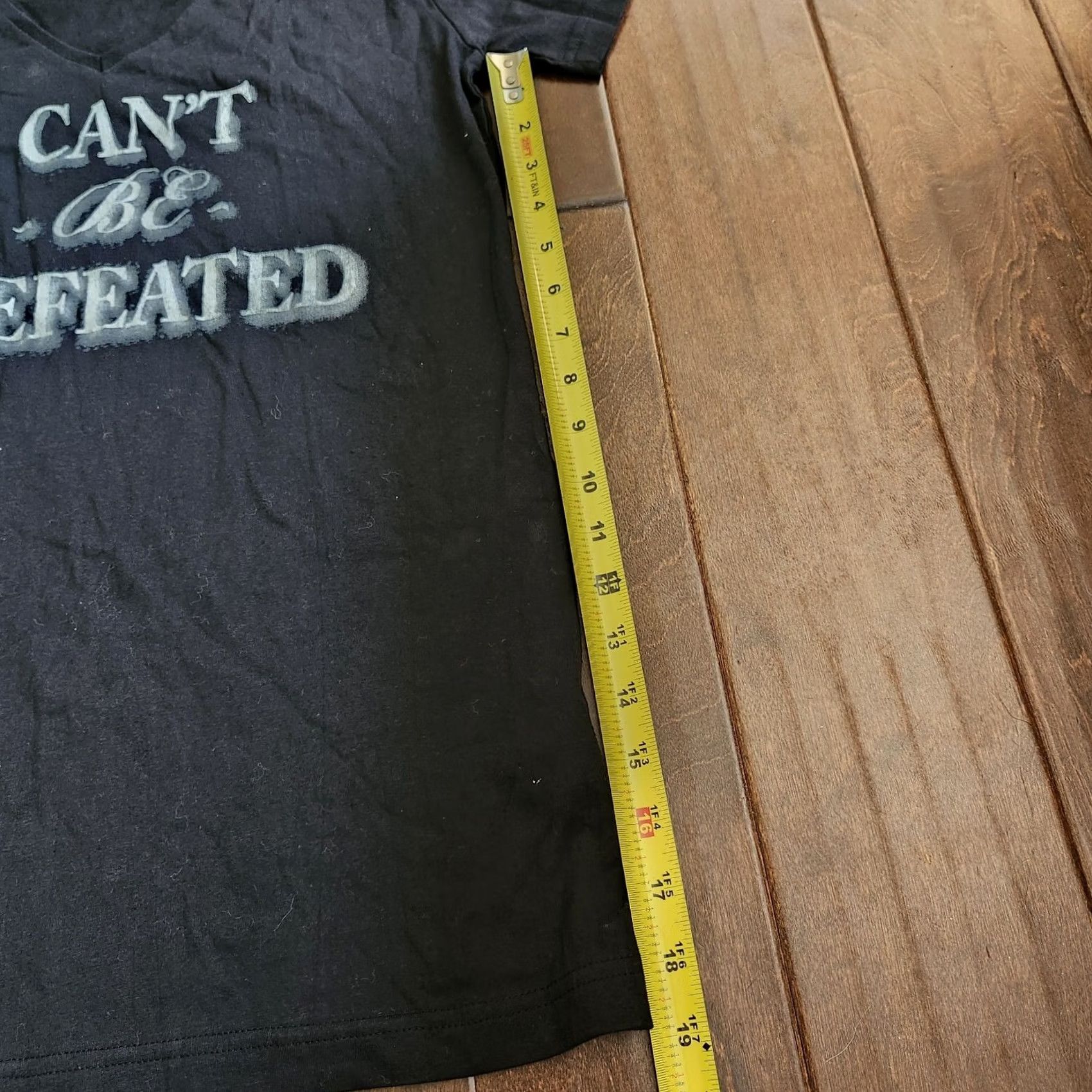 Cotton On Cotton On Men's Black V-Neck T-Shirt - Small Short Sleeve Shirt Mens Black Cant Be Defeated Shirt Size US S / EU 44-46 / 1 - 5 Thumbnail