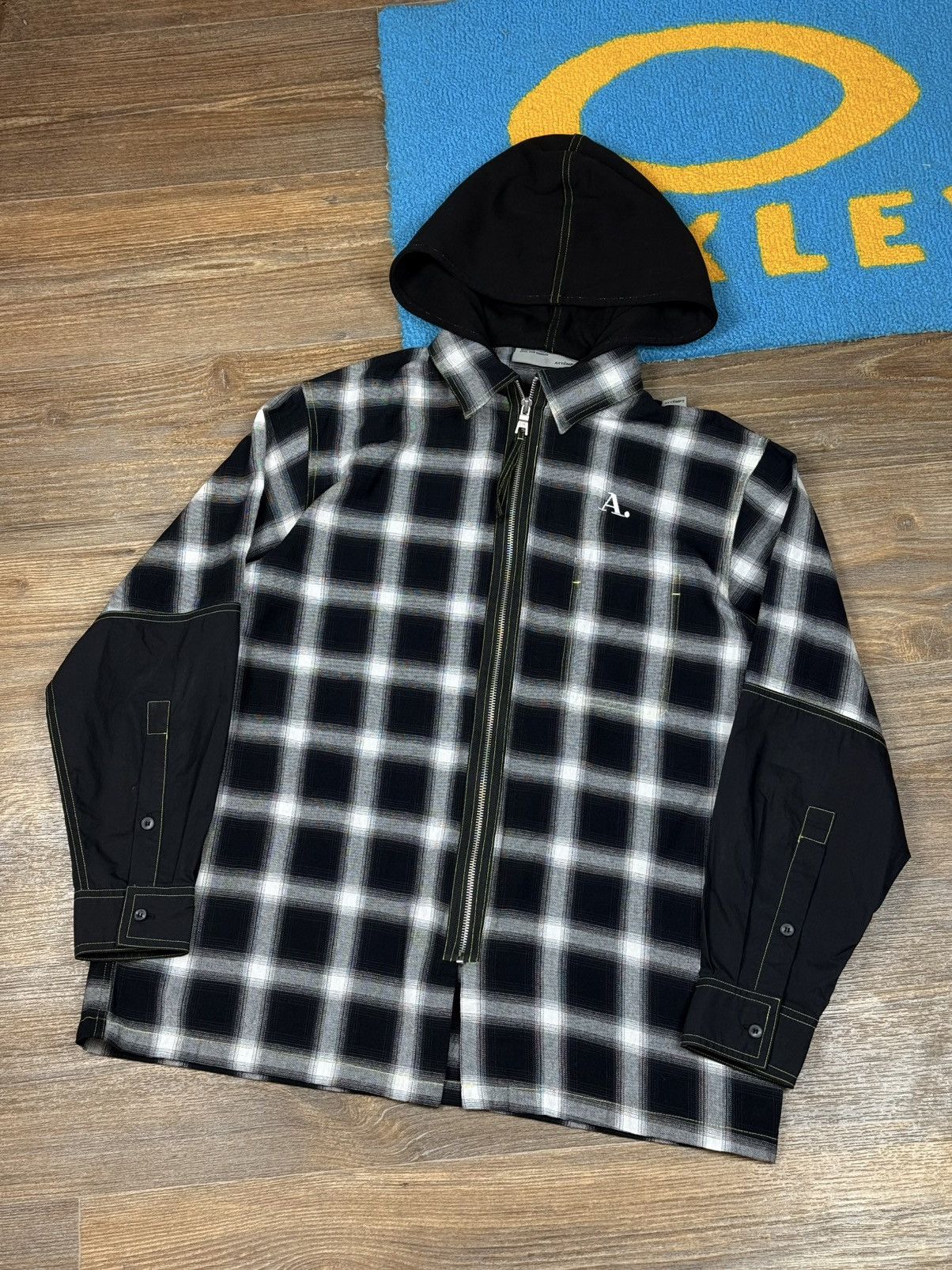 Japanese Brand × Vintage Attempt Checked Zip Hooded Shirt Jacket Size US M / EU 48-50 / 2 - 2 Thumbnail
