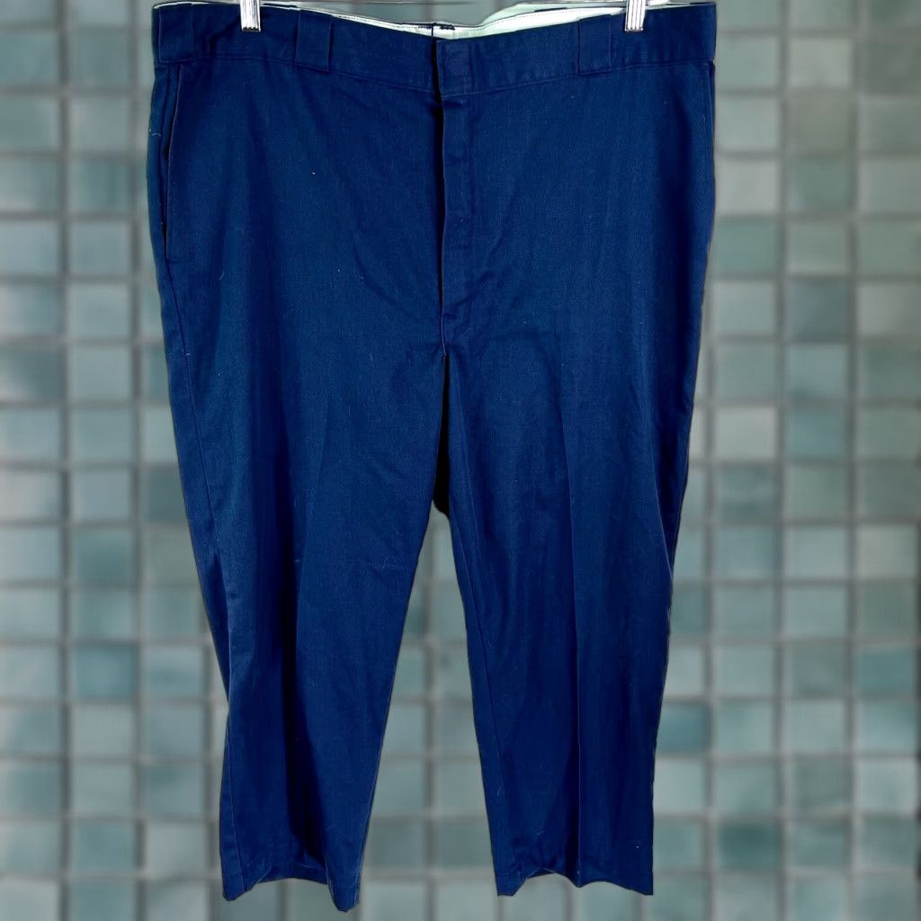 Dickies Dickies Mens Flat Front Regular Fit Straight Leg Blue Dress Pants Size 44x29 Size US 44 / EU 60 - 1 Thumbnail