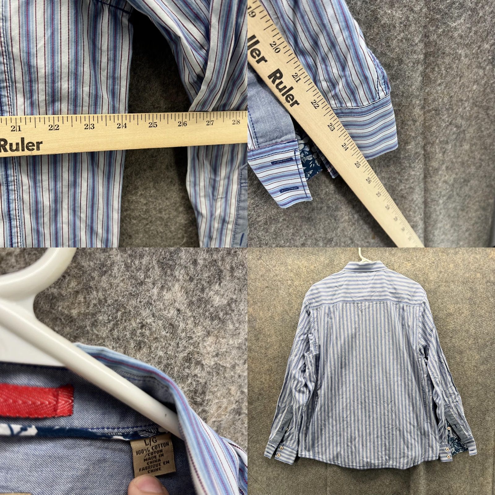 Tommy Bahama VINTAGE Tommy Bahama Shirt Men Large Adult Blue Striped Button-Down Casual Knit Cotton Long Sleeve Size US L / EU 52-54 / 3 - 8 Thumbnail