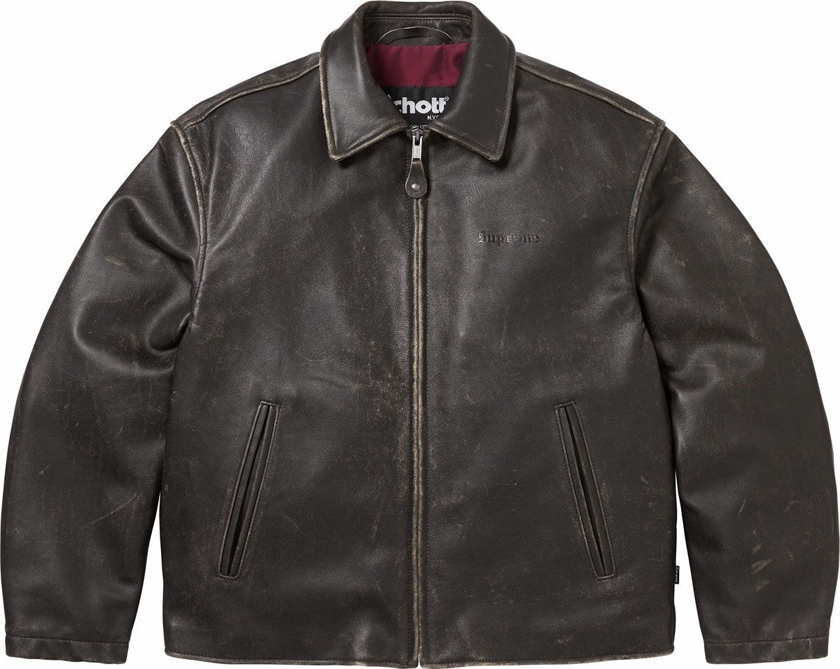 Supreme SUPREME SCHOTT LEATHER CAR COAT | Grailed