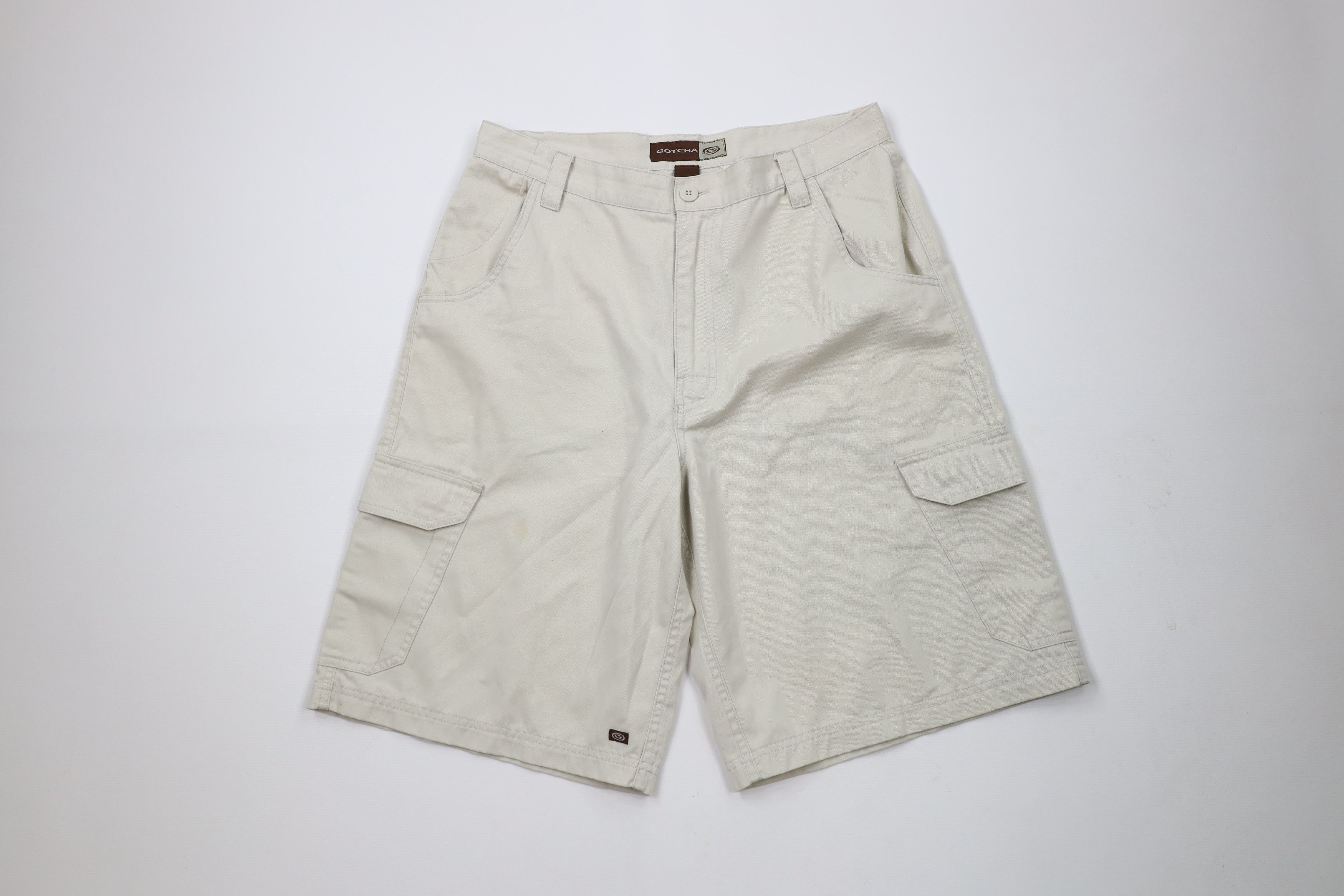 Gotcha × Vintage Vintage 90s Y2K Gotcha Surfing Baggy Fit Cargo Shorts Beige Size US 34 / EU 50 - 1 Thumbnail