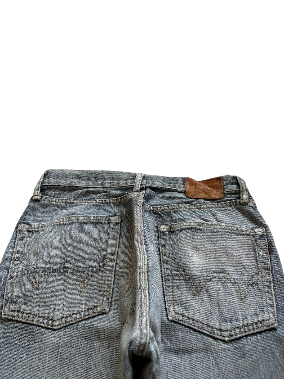 Edwin Vintage Edwin 505ZX Selvedge Mud Wash Distress Baggy Jeans Size US 30 / EU 46 - 8 Thumbnail
