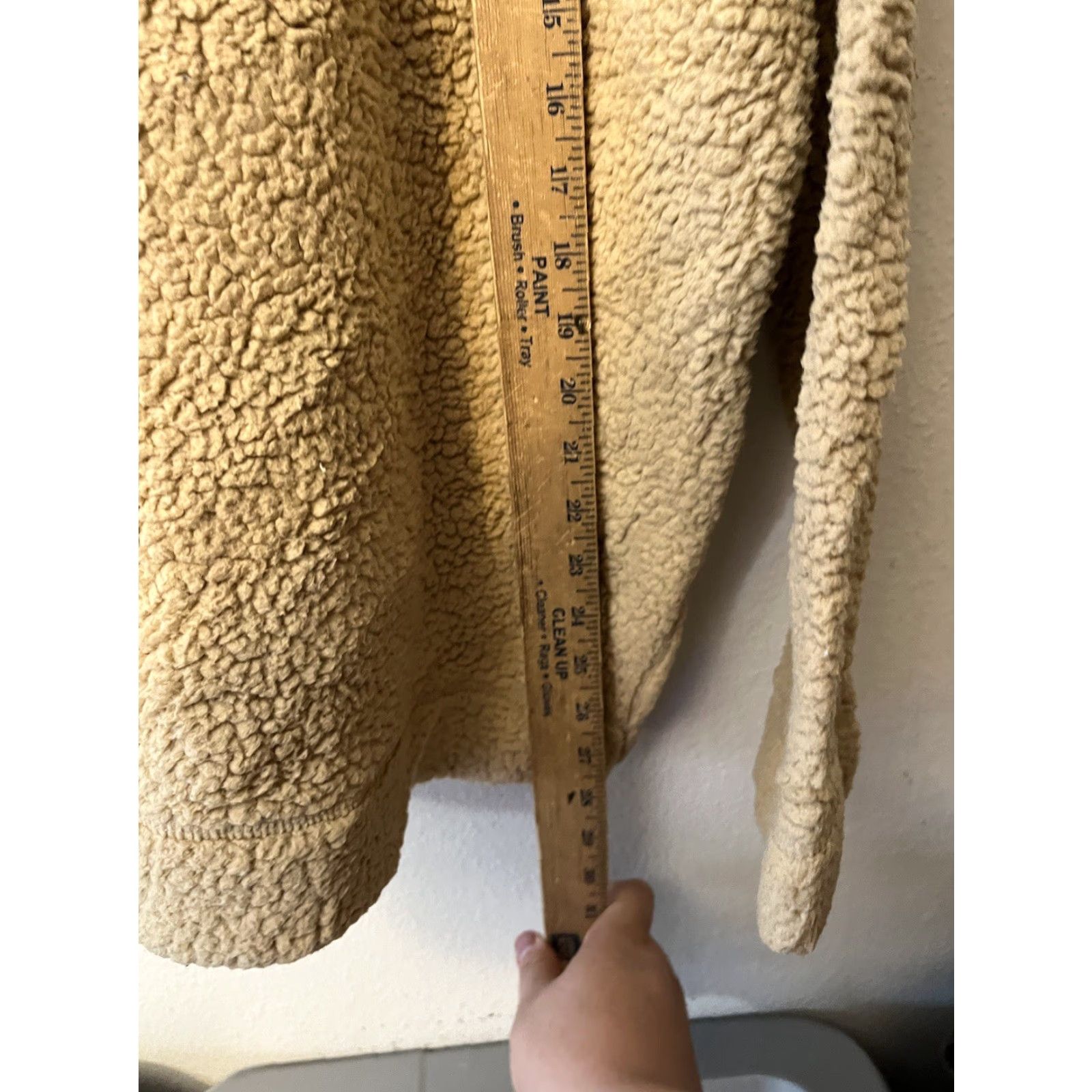 Vintage Aerie Women's M Khaki Brown Sherpa 1/4 Snap Button Fleece Sweatshirt Size M / US 6-8 / IT 42-44 - 4 Thumbnail