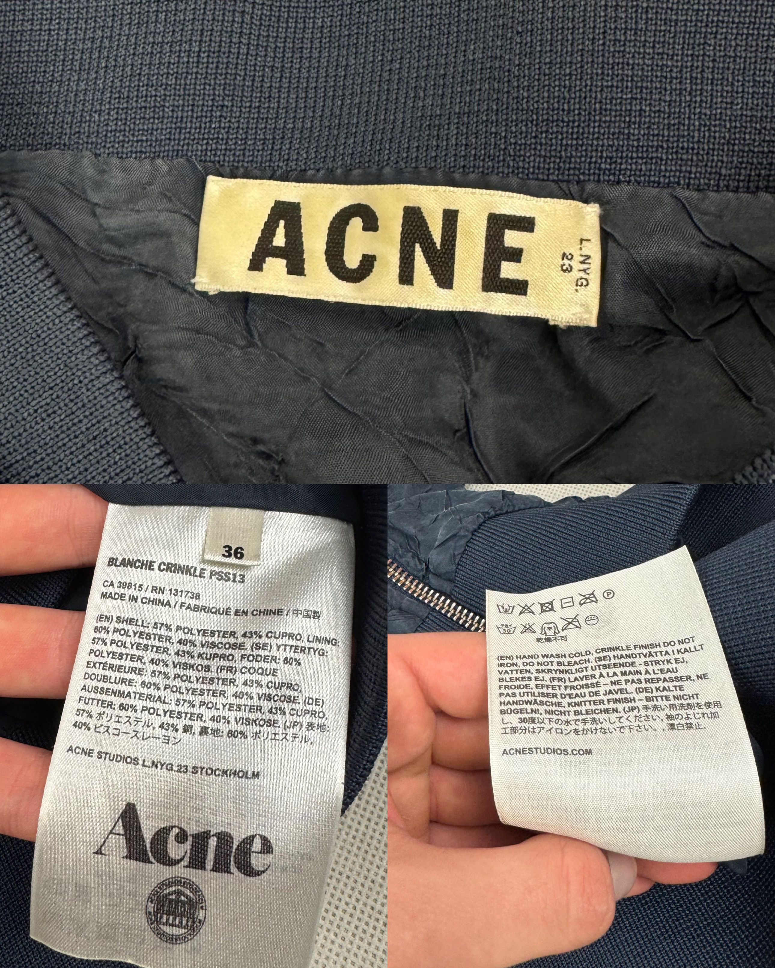 Acne Studios Acne Studios Blanche Crinkle Long Sleeve Full Zip Jacket 36 Size XS / US 0-2 / IT 36-38 - 3 Thumbnail
