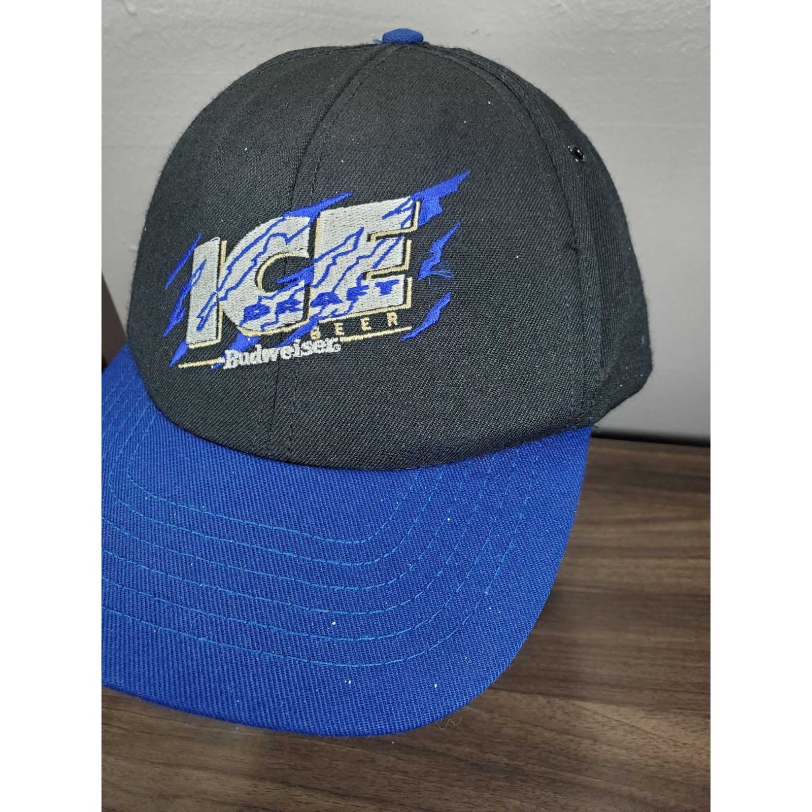 Budweiser × Vintage Bud Ice Hat Cap Snapback Black One Size Made In USA Beer Size ONE SIZE - 4 Thumbnail