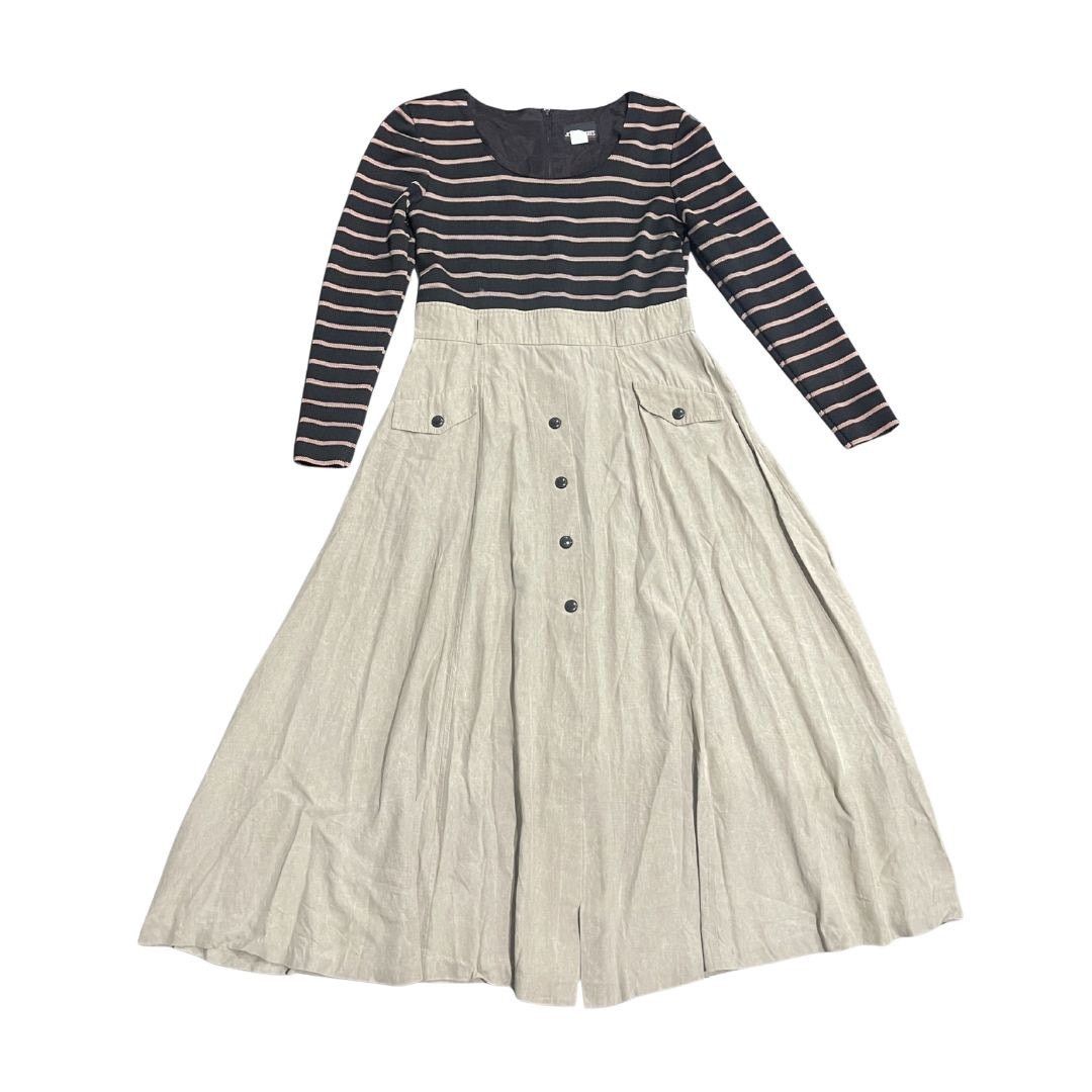 Other Vintage John Roberts Long Sleeve Knit Mixed Media Midi Dress Size XXL / US 16-18 / IT 52-54 - 1 Thumbnail