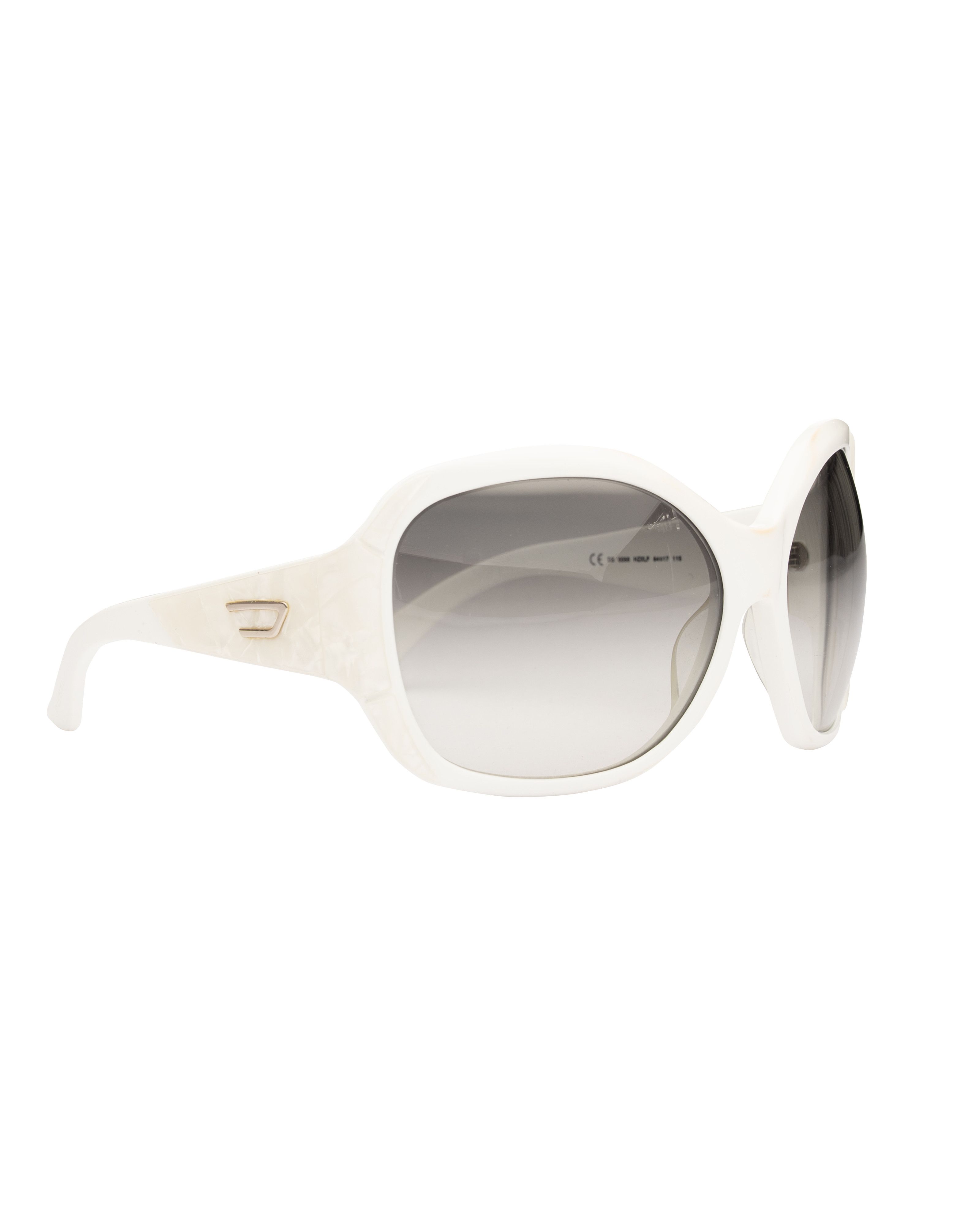Diesel Diesel '00s White Pearlescent Oversized Sunglasses Size ONE SIZE - 1 Thumbnail
