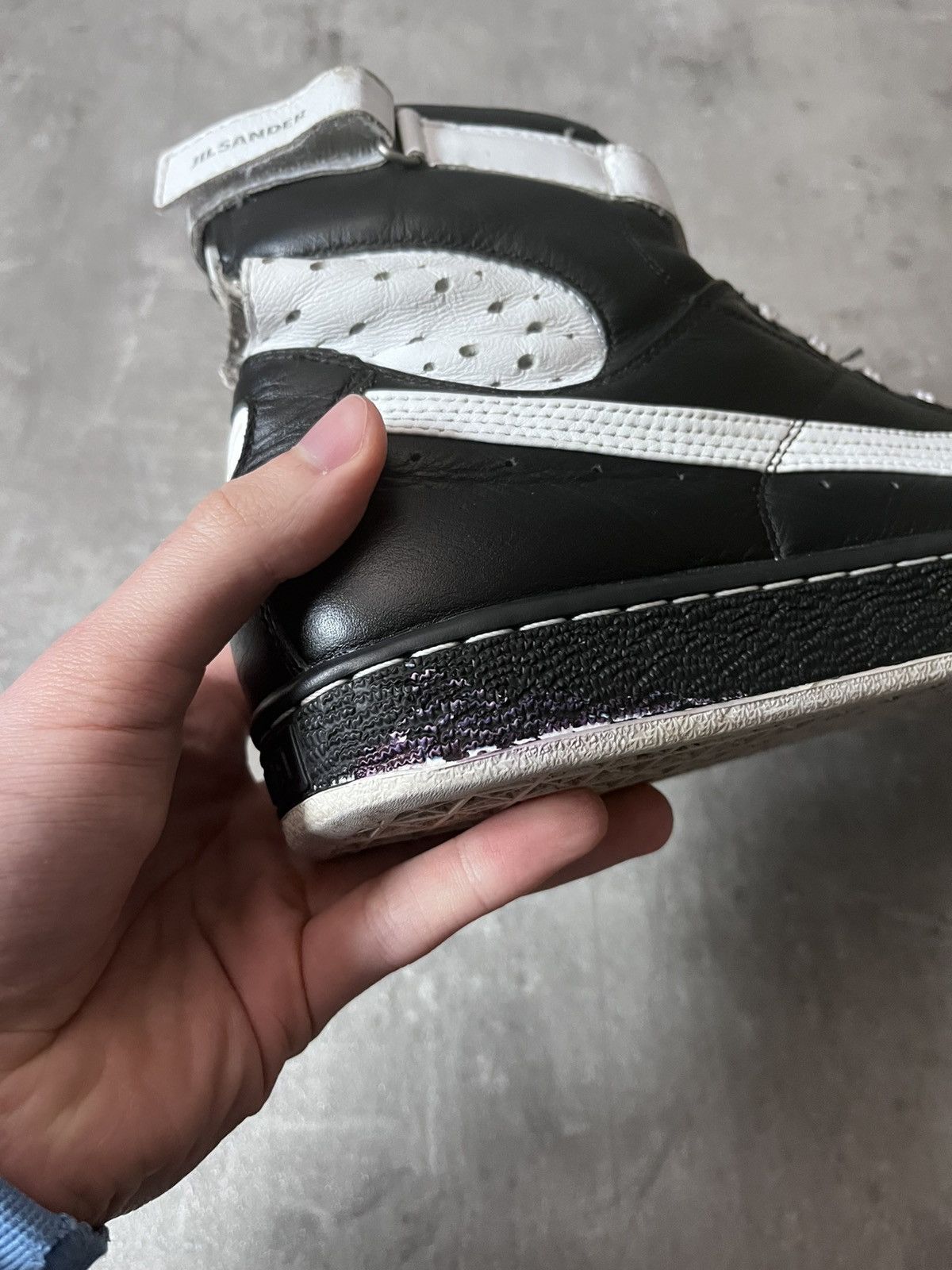 Jil Sander × Puma Jil Sander x Puma leather high boots black white Size US 12 / EU 45 - 23 Thumbnail