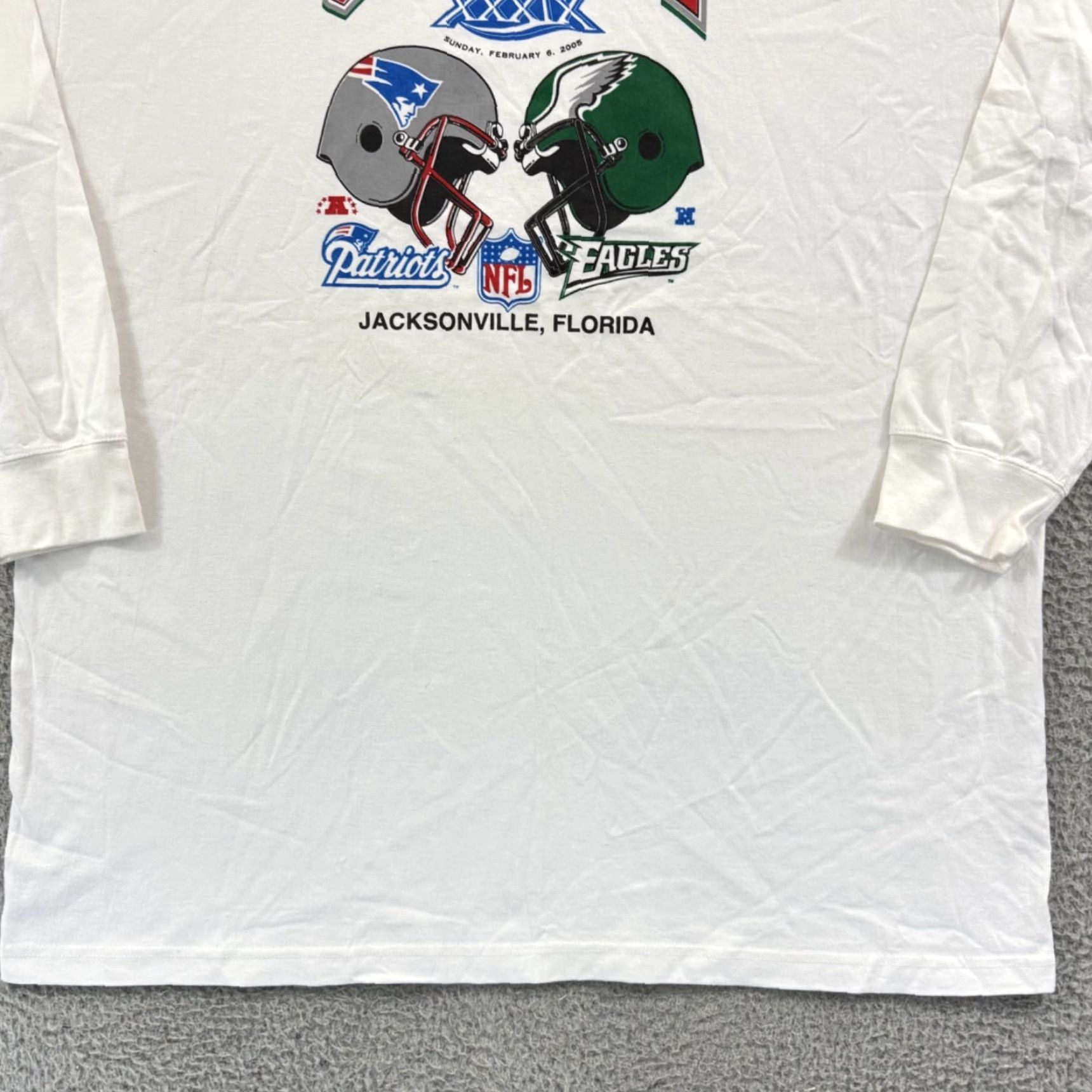 Vintage VINTAGE Eagles Shirt Mens 3XL White Long Sleeve NFL Football TT Brothers Crew Neck Size US XXL / EU 58 / 5 - 2 Thumbnail