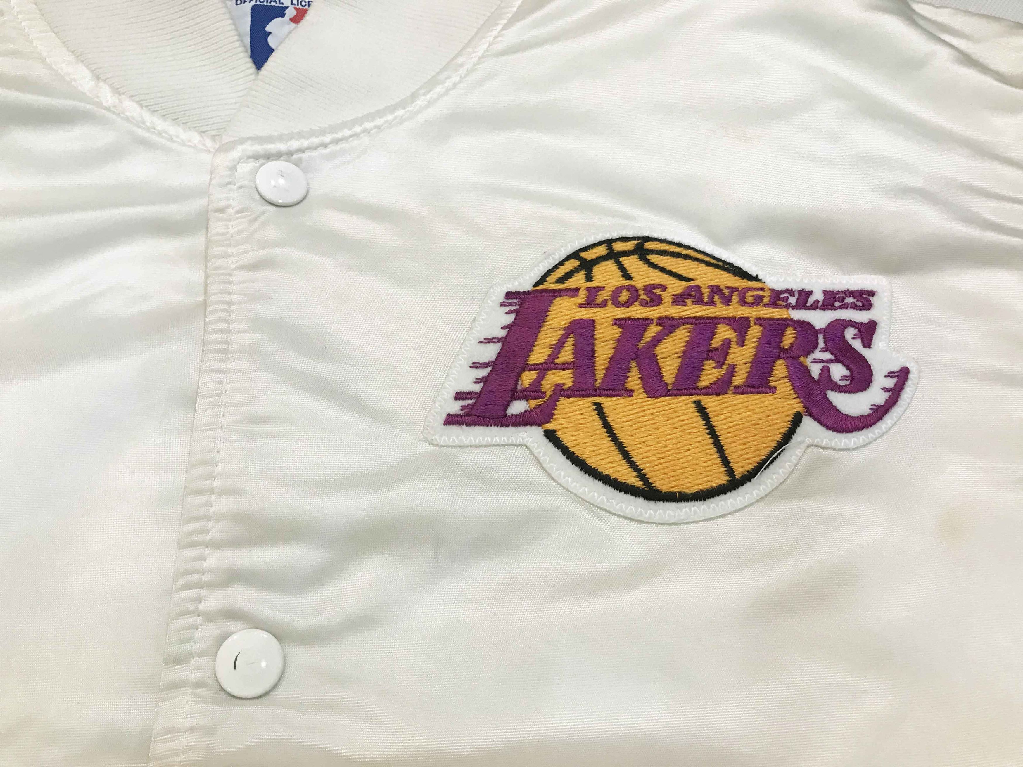 NBA × Starter × Vintage Vintage Starter NBA Los Angeles Lakers Bomber Satin Jacket Size US XL / EU 56 / 4 - 2 Thumbnail