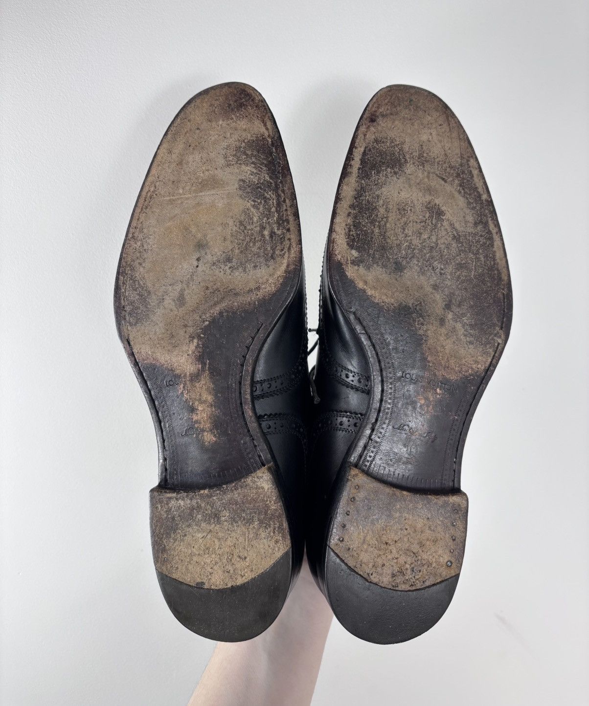 Louis Vuitton Louis Vuitton Men’s Black Leather Wingtip Derby Brogue Shoes Size US 10 / EU 43 - 13 Thumbnail