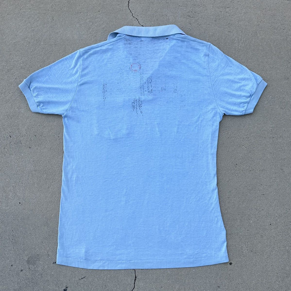 Vintage Soft & Thin Blue Pocket Polo w/ Darts Graphic Size US S / EU 44-46 / 1 - 3 Thumbnail