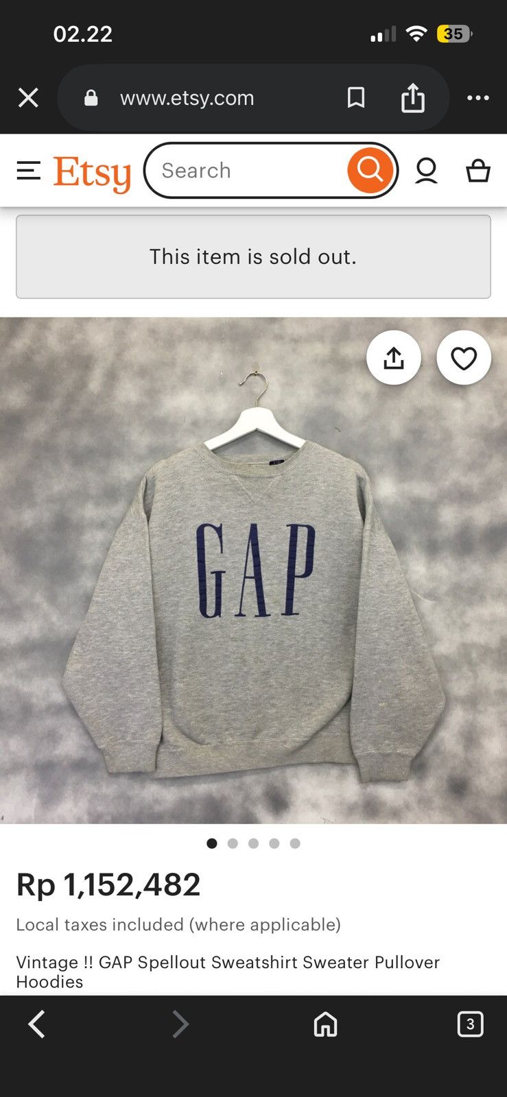 Gap 90s GAP Big Script Vintage Sweatshirt Size US XL / EU 56 / 4 - 2 Thumbnail