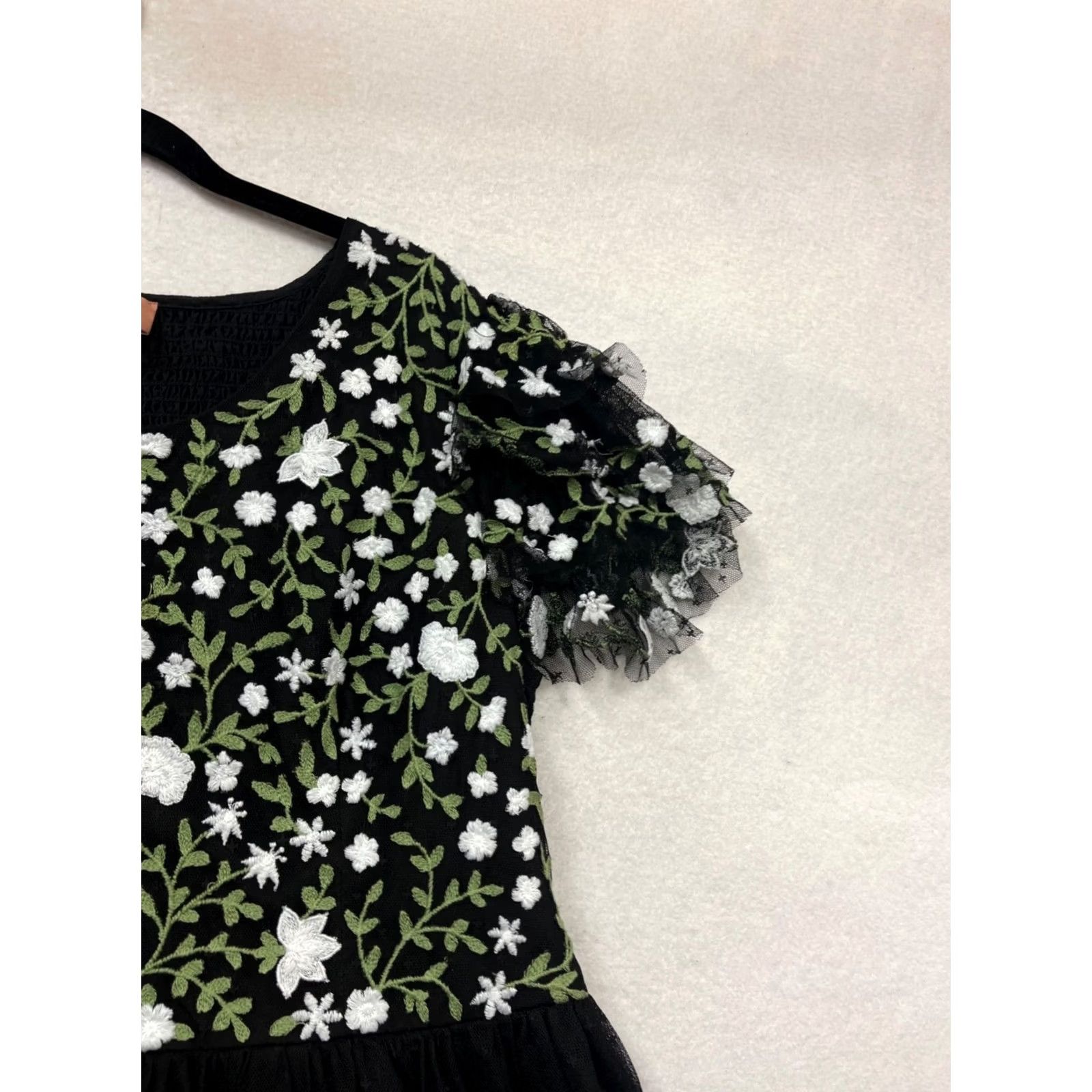 Vintage Jessakae 2XL Black Floral Embroidered Dress Womens Plus Size Midi Embroidered Floral Style Fit & Flare Summer Spring Size XXL / US 16-18 / IT 52-54 - 5 Thumbnail