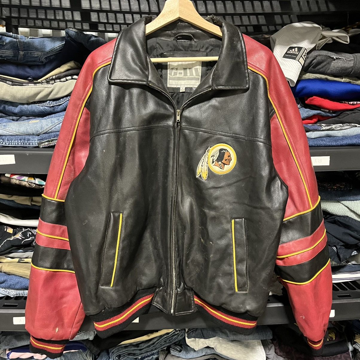 NFL Vintage Washington Redskins Embroidered G-lll Leather Jacket Size US L / EU 52-54 / 3 - 3 Thumbnail