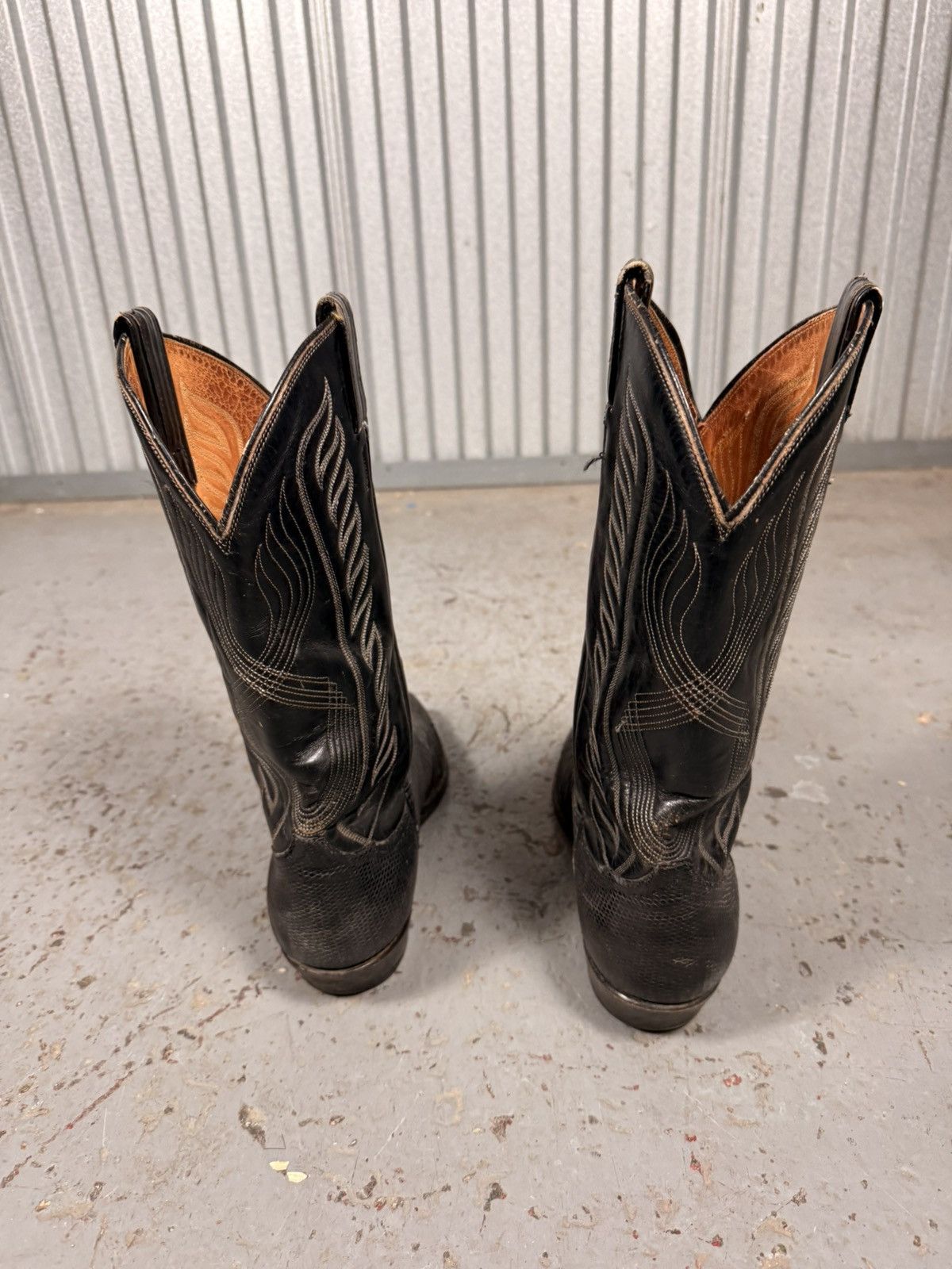 Tony Lama 80s Vintage Tony Lama Black Teju Lizard Skin Cowboy Boots Size US 10 / EU 43 - 3 Thumbnail