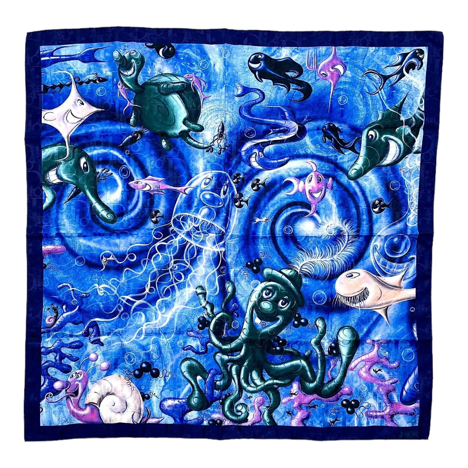 Dior Dior x Kenny Scharf Silk Handkercheif Blue Black Size ONE SIZE - 1 Thumbnail
