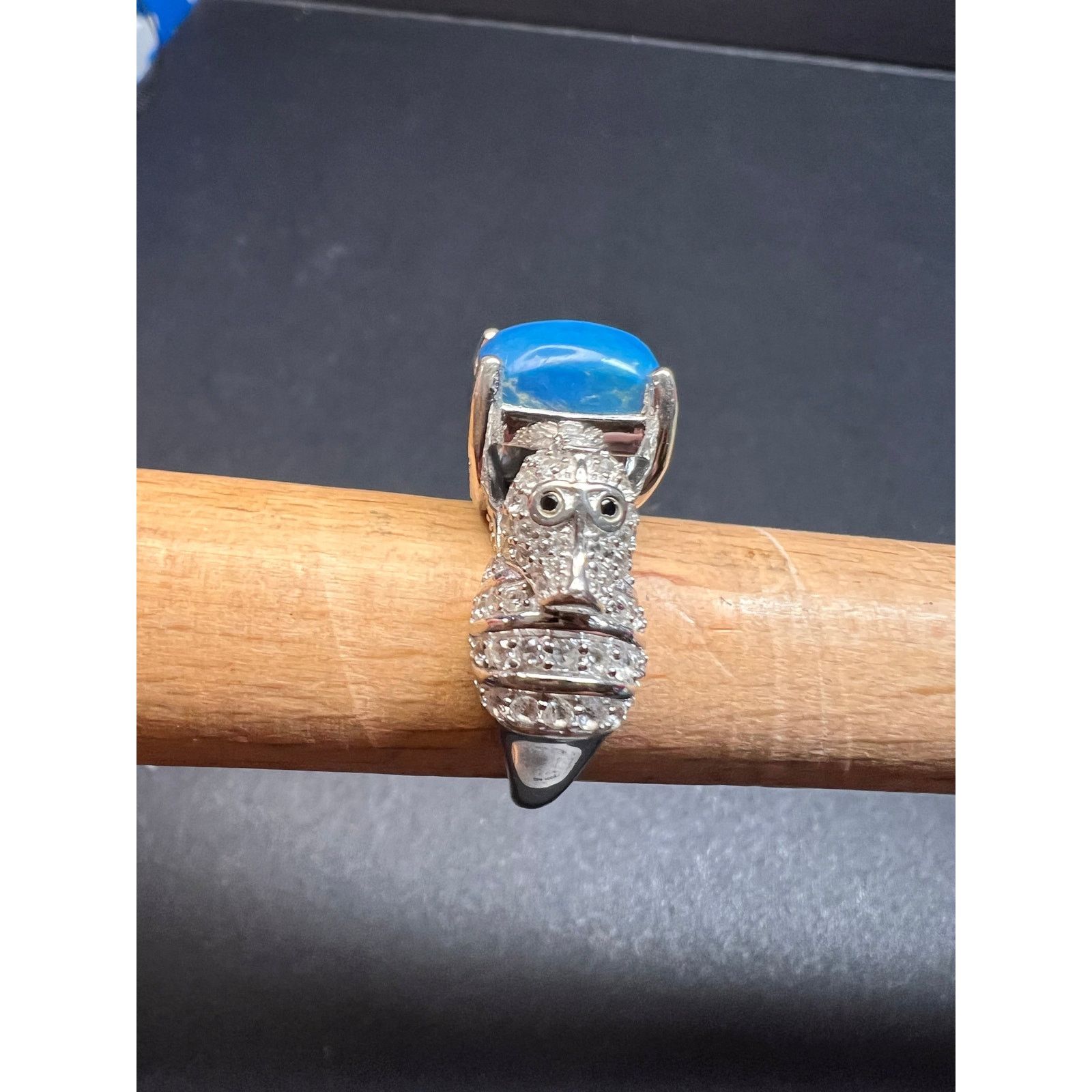 Other NEW Ceruleite and zircon seahorse ring in 925 silver size 8 Size ONE SIZE - 20 Thumbnail