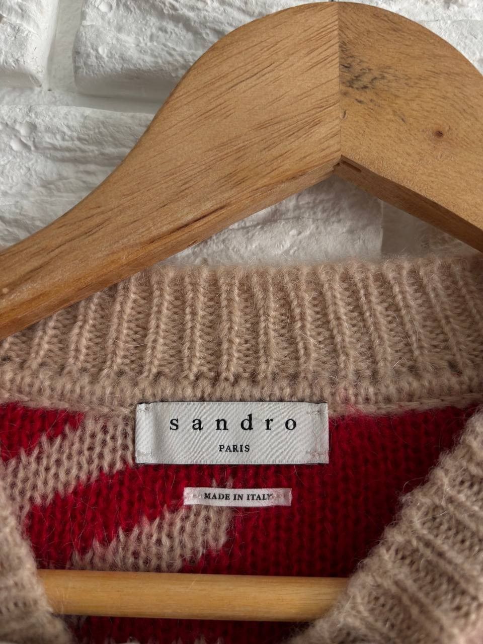 Sandro Sandro Ginn Checked Jacquard Sweater in Red RRP~380$ Size S / US 4 / IT 40 - 11 Thumbnail