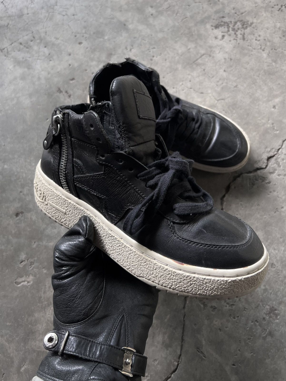ASH Ash Black Leather High Top Sneakers Size US 7 / IT 37 - 1 Thumbnail