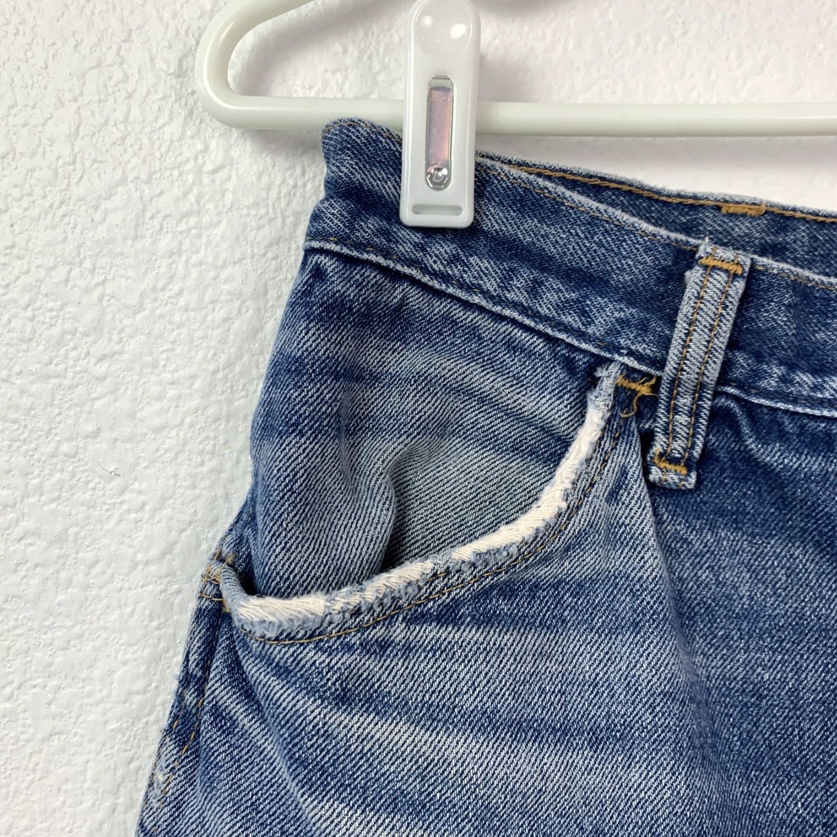 Vintage VINTAGE Rustler Denim Shorts Jeans Cut-Off 90s Distressed Patch Frayed High Rise 32 Womens Size 24" / US 00 / IT 34 - 2 Thumbnail
