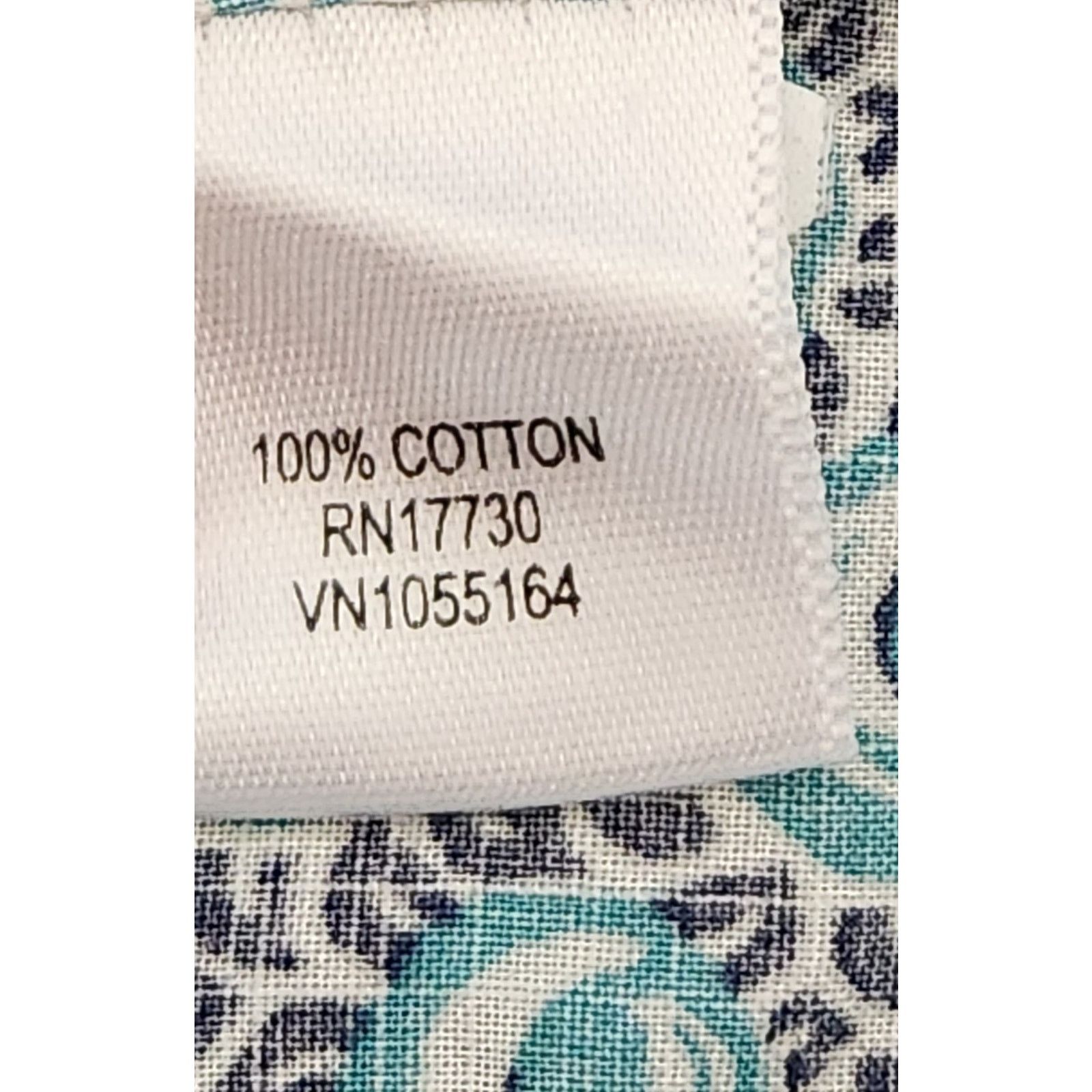 Merona Merona Blue White Geo Print V Neck Tie Front Top XXL Size XXL / US 16-18 / IT 52-54 - 4 Thumbnail