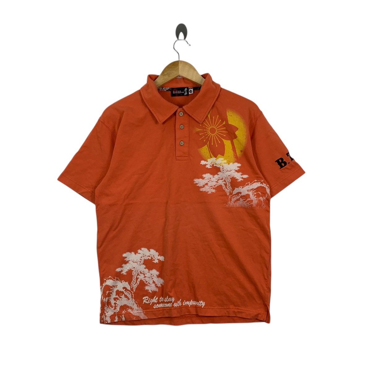 Japanese Brand DIVINE RETRIBUTION Japanese Brand Samurai Girl Polos T-Shirt Size US L / EU 52-54 / 3 - 3 Thumbnail