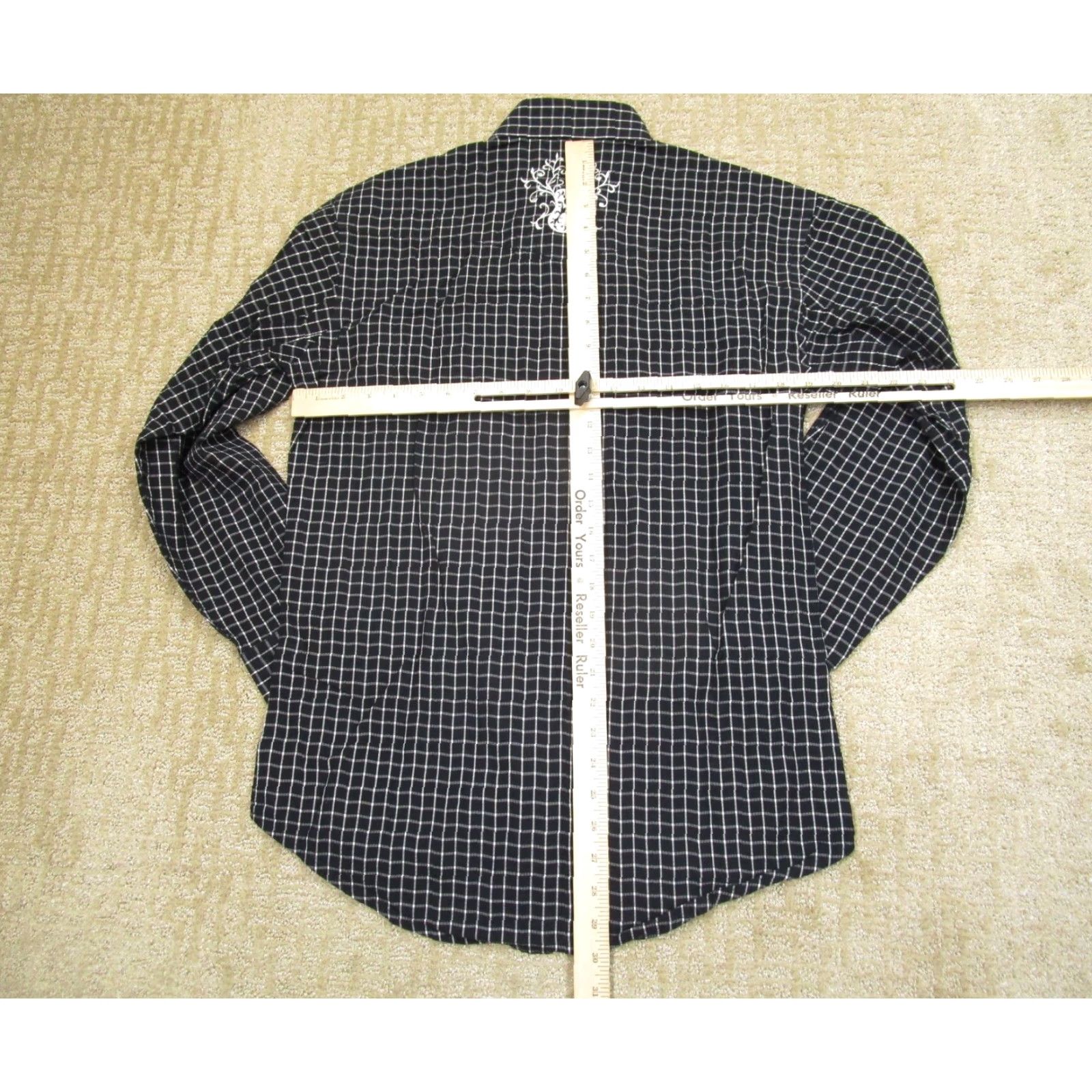 Wrangler Wrangler George Strait Shirt Men Medium Black Check Embroidered Logo Button-Up Size US M / EU 48-50 / 2 - 4 Thumbnail