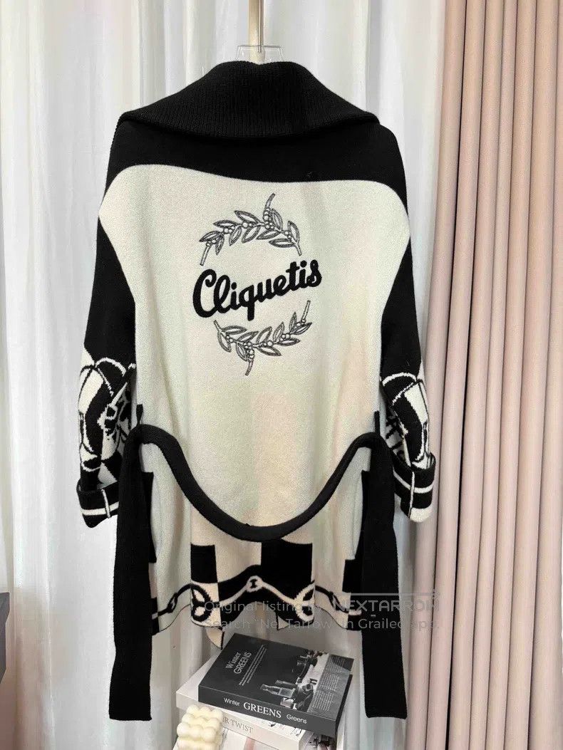 Hermes Hermes Black and White Cashmere Knit Cardigan Jacket Size XS / US 0-2 / IT 36-38 - 2 Thumbnail